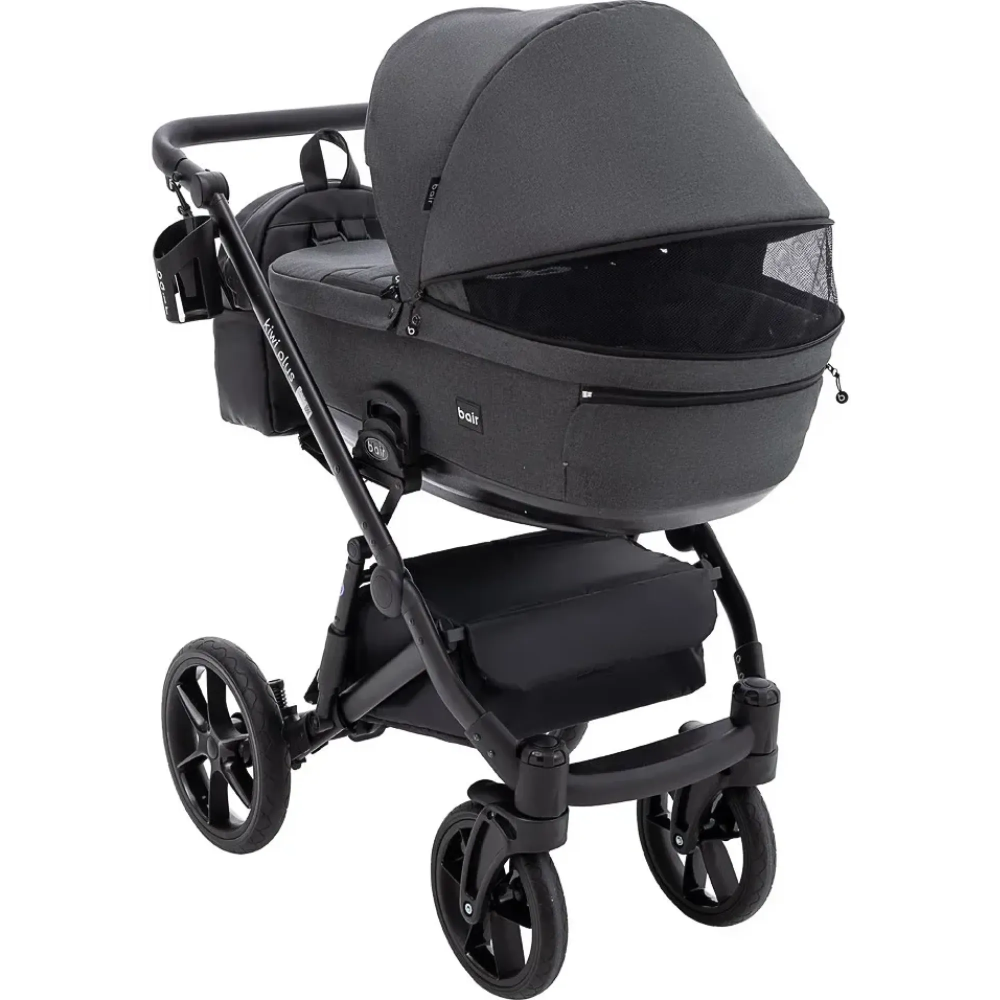 Коляска 2 в 1 Bair Kiwi Plus Soft BKP-219 графіт