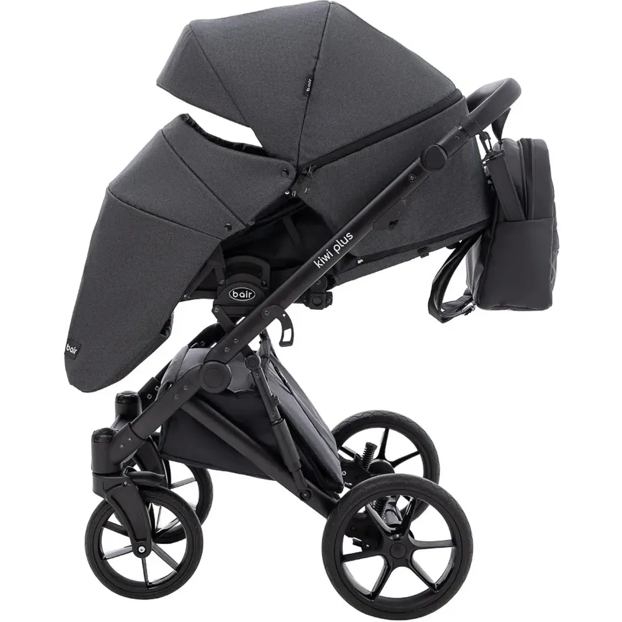 Коляска 2 в 1 Bair Kiwi Plus Soft BKP-219 графіт