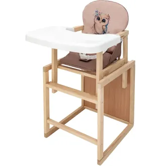 Стільчик-трансформер Babyroom Пеппі-230 eko капучино / шоколад (сова)