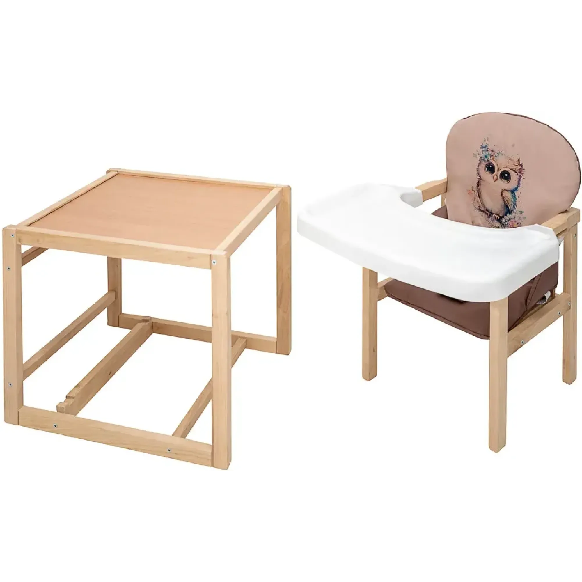 Стільчик-трансформер Babyroom Пеппі-230 eko капучино / шоколад (сова)