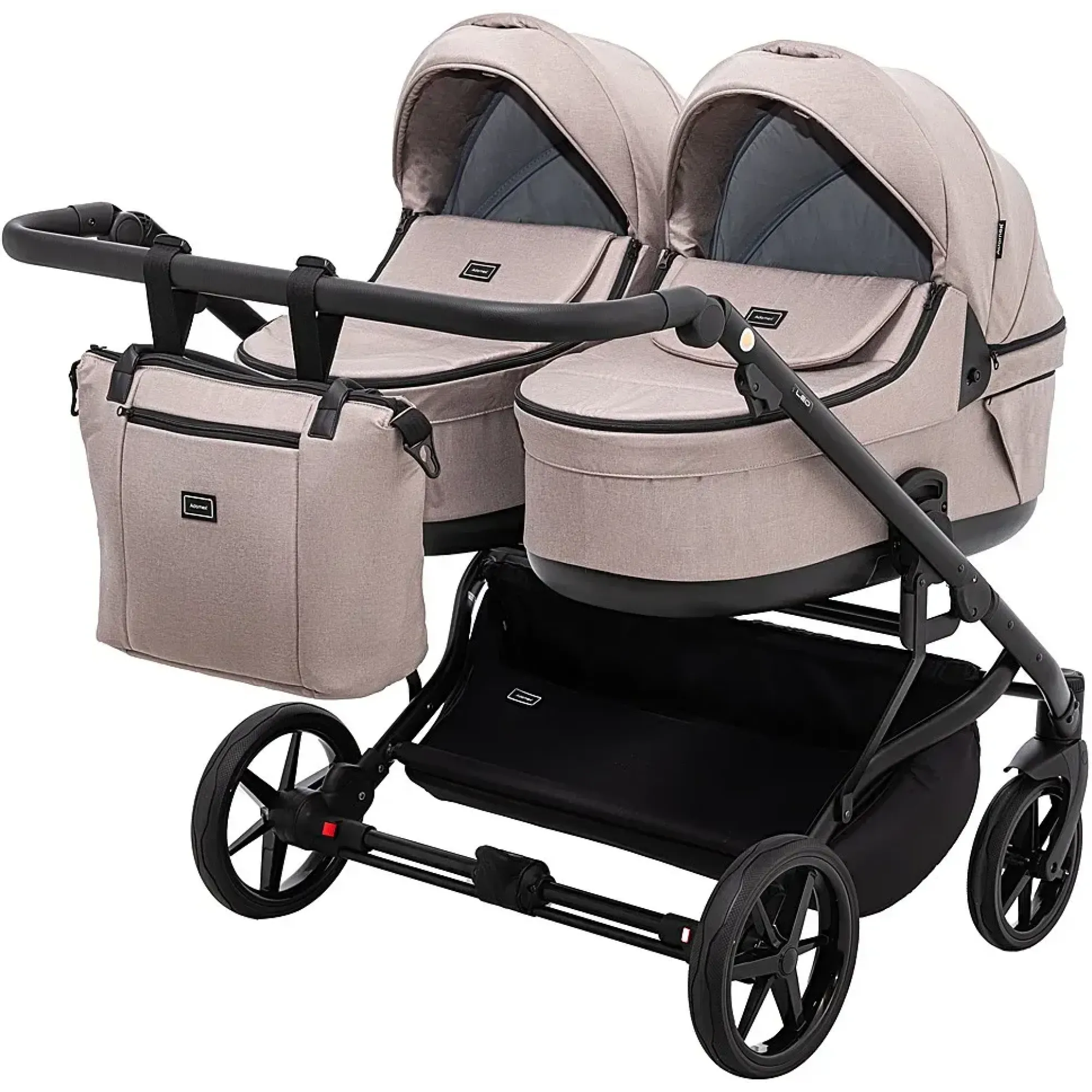Коляска 2 в 1 для двійні Adamex Leo Duo Tip TK-72 капучино