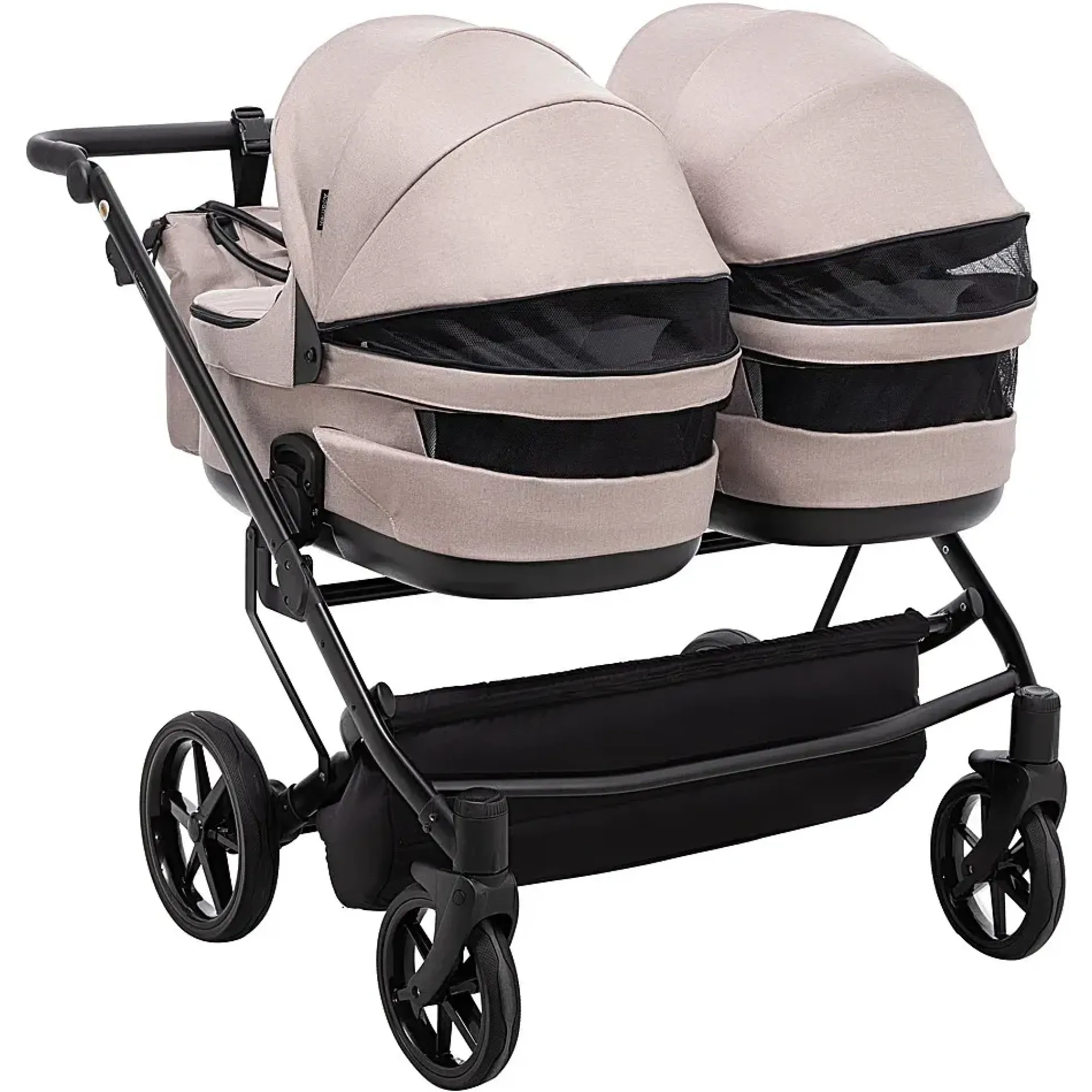 Коляска 2 в 1 для двійні Adamex Leo Duo Tip TK-72 капучино