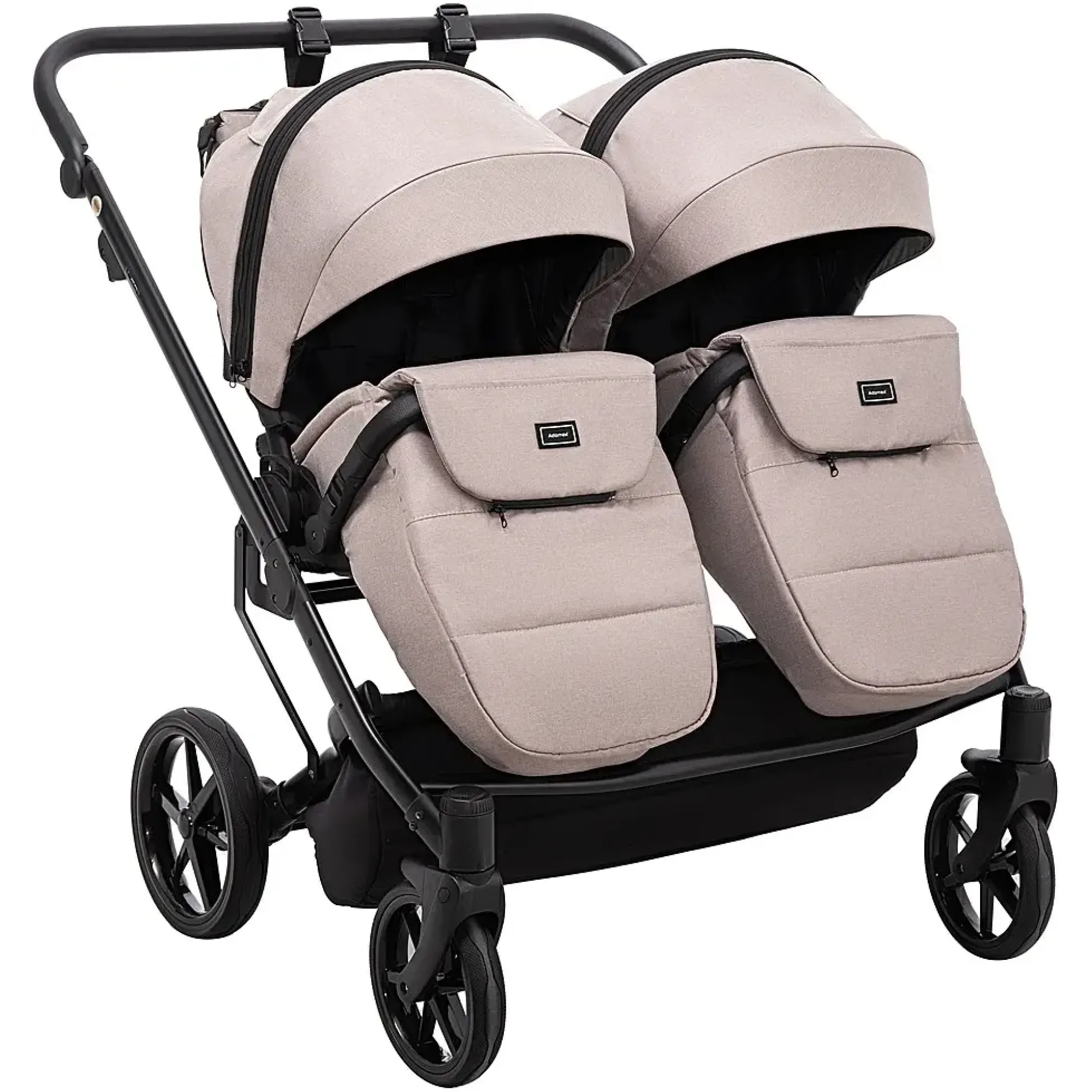 Коляска 2 в 1 для двійні Adamex Leo Duo Tip TK-72 капучино
