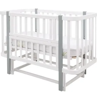 Ліжко Babyroom Місяць LU-2 маятник білий / сірий