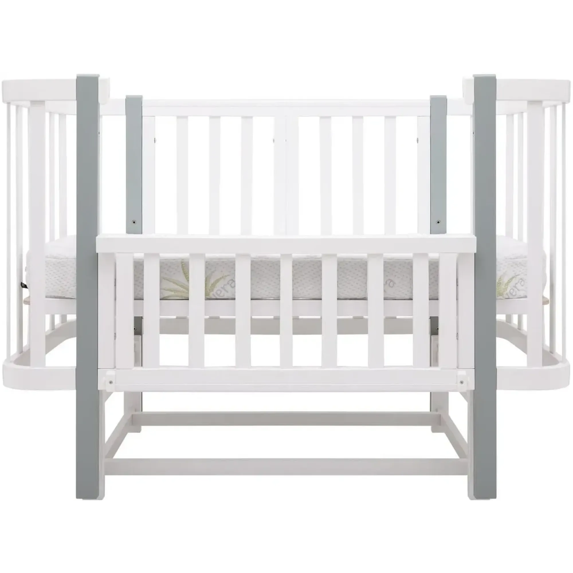 Ліжко Babyroom Місяць LU-2 маятник білий / сірий
