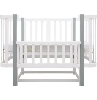 Ліжко Babyroom Місяць LU-2 маятник білий / сірий