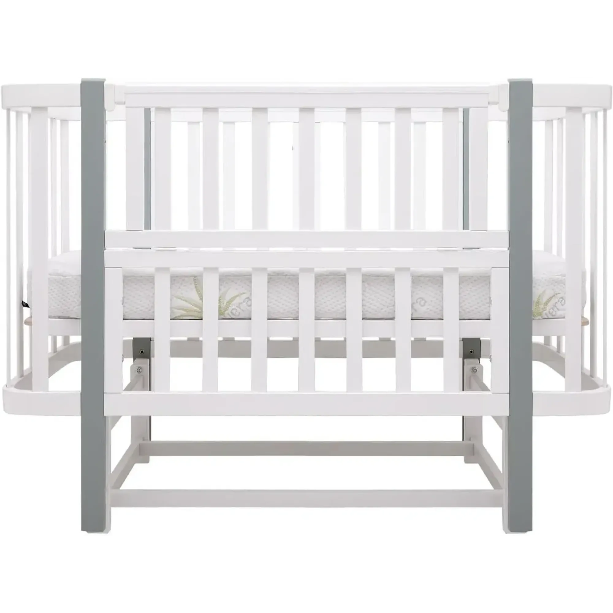 Ліжко Babyroom Місяць LU-2 маятник білий / сірий