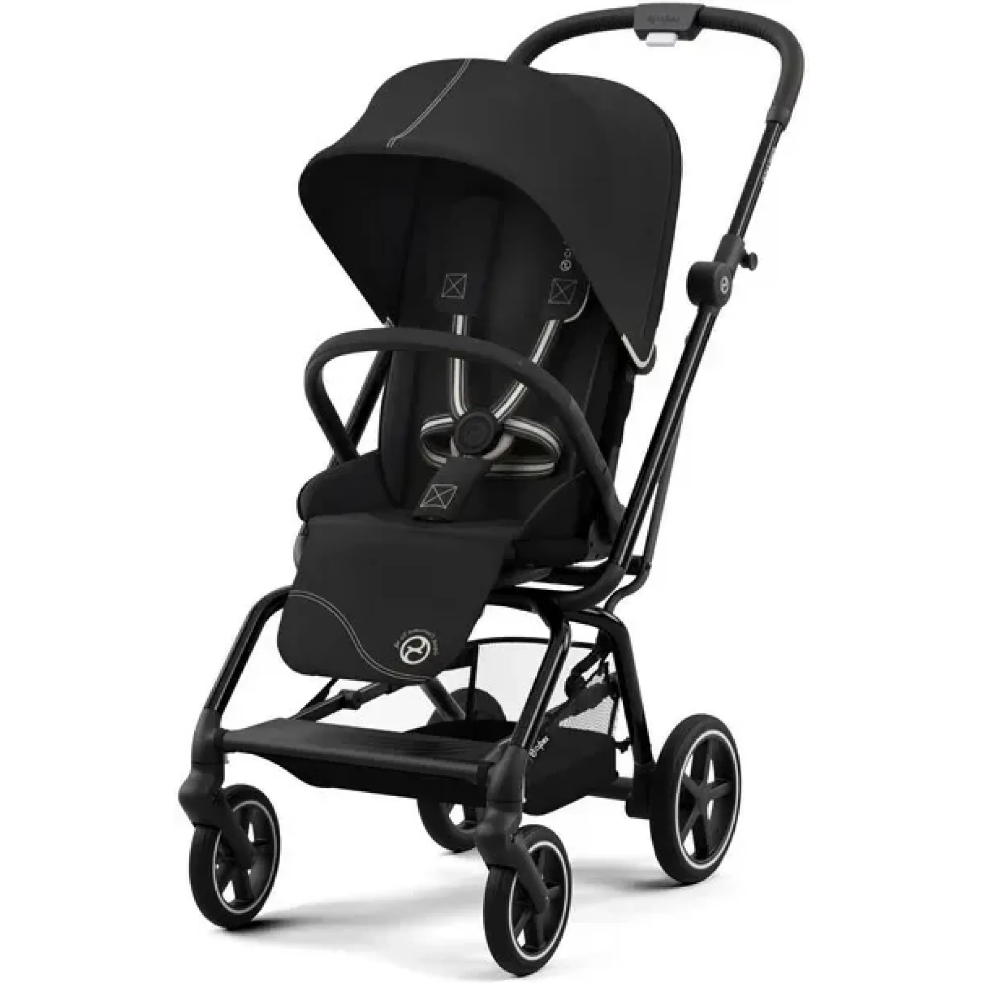 Прогулянкова коляска Cybex Eezy S Twist+ 2 BLK Moon Black (з бампером)