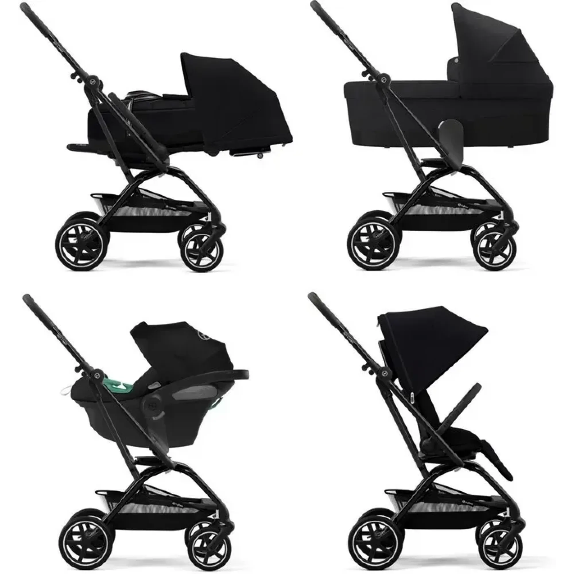 Прогулянкова коляска Cybex Eezy S Twist+ 2 BLK Moon Black (з бампером)
