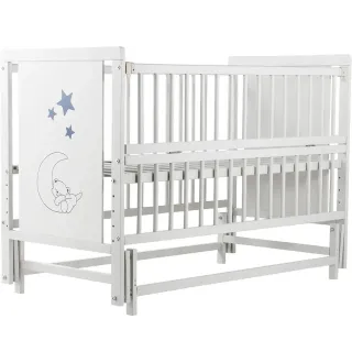 Ліжко Babyroom Ведмедик M-02 маятник, відкидний бік бук білий