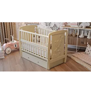 Ліжко Bair Умка UMY-3 маятник, шухляда, відкидний бік бук слонова кістка