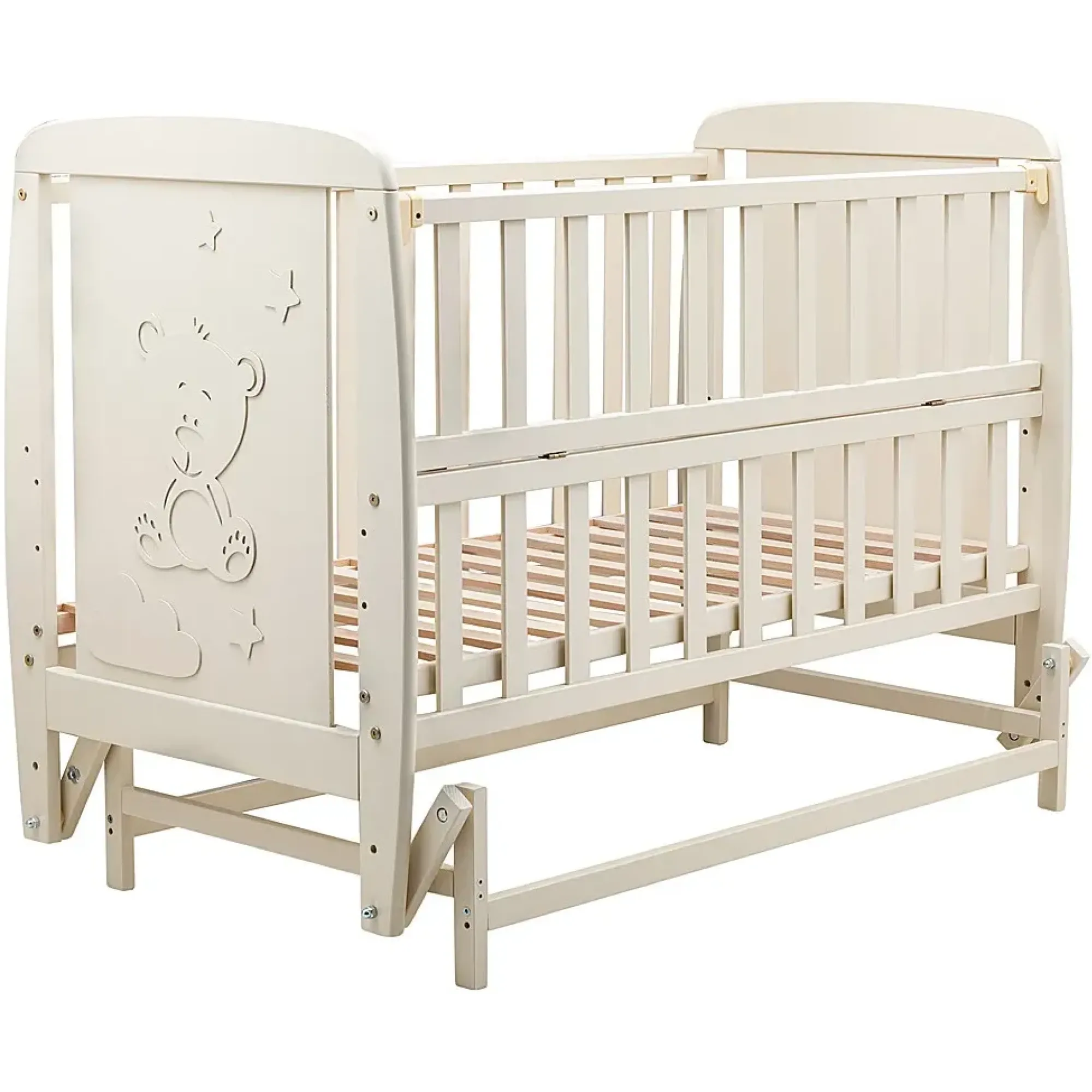 Ліжко Babyroom Умка DUMO-02 маятник, відкидний бік бук слонова кістка