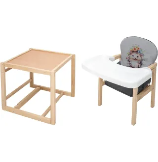 Стільчик-трансформер Babyroom Пеппі-230 eko сірий / графіт (їжачок, квіти)
