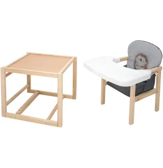Стільчик-трансформер Babyroom Пеппі-230 eko сірий / графіт (їжачок, серця)
