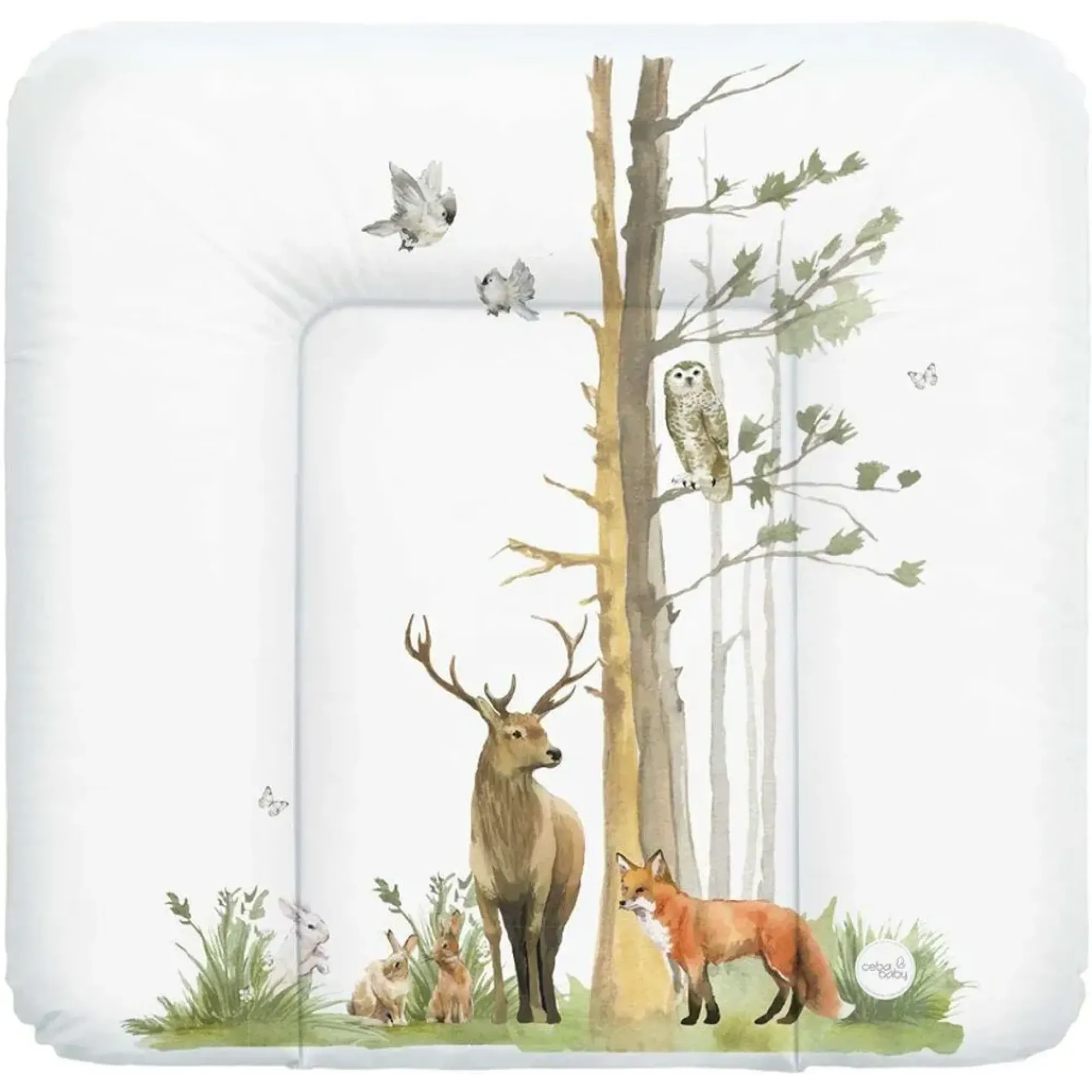 Повивальний матрац мʼякий Ceba Baby Soft changing mat medium (75x72 cm) W-144-000-724 basic woodland