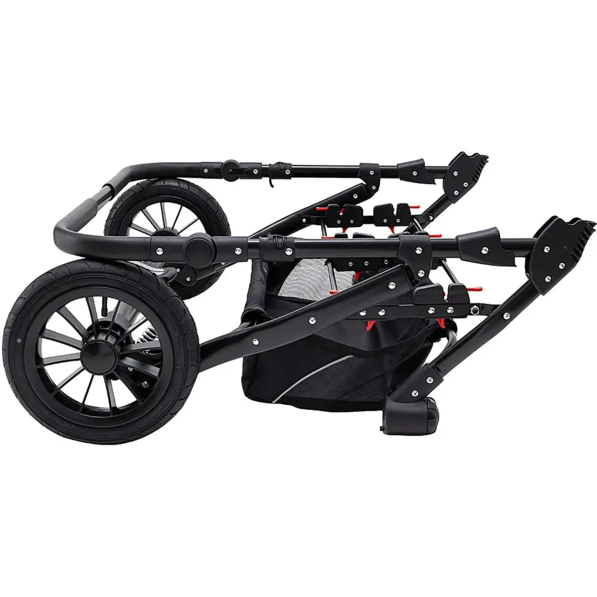 Коляска 2 в 1 для двійні Bair Sorento DUO BS-04 графіт / чорний
