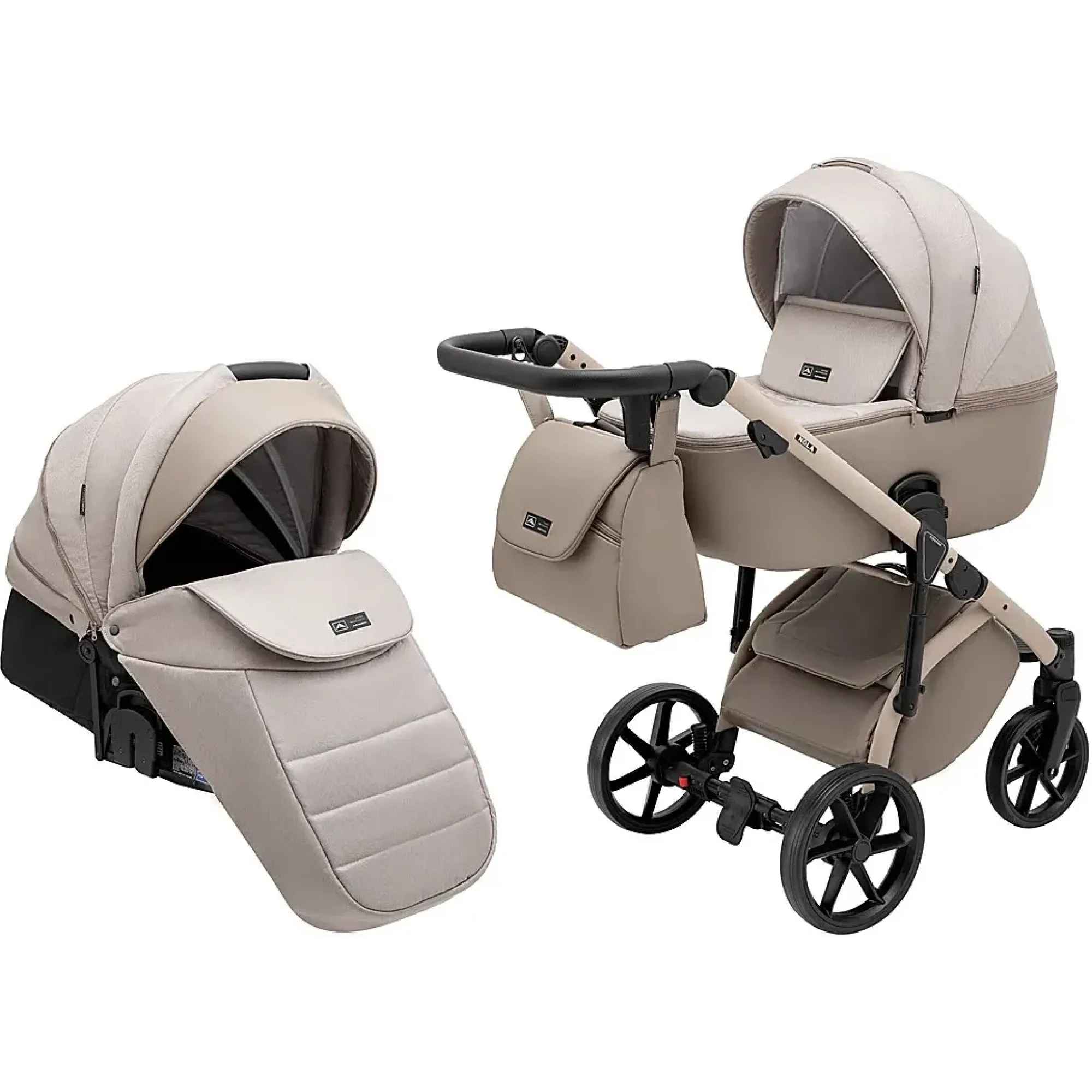 Коляска 2 в 1 Adamex Nola Natura 4 cappuccino
