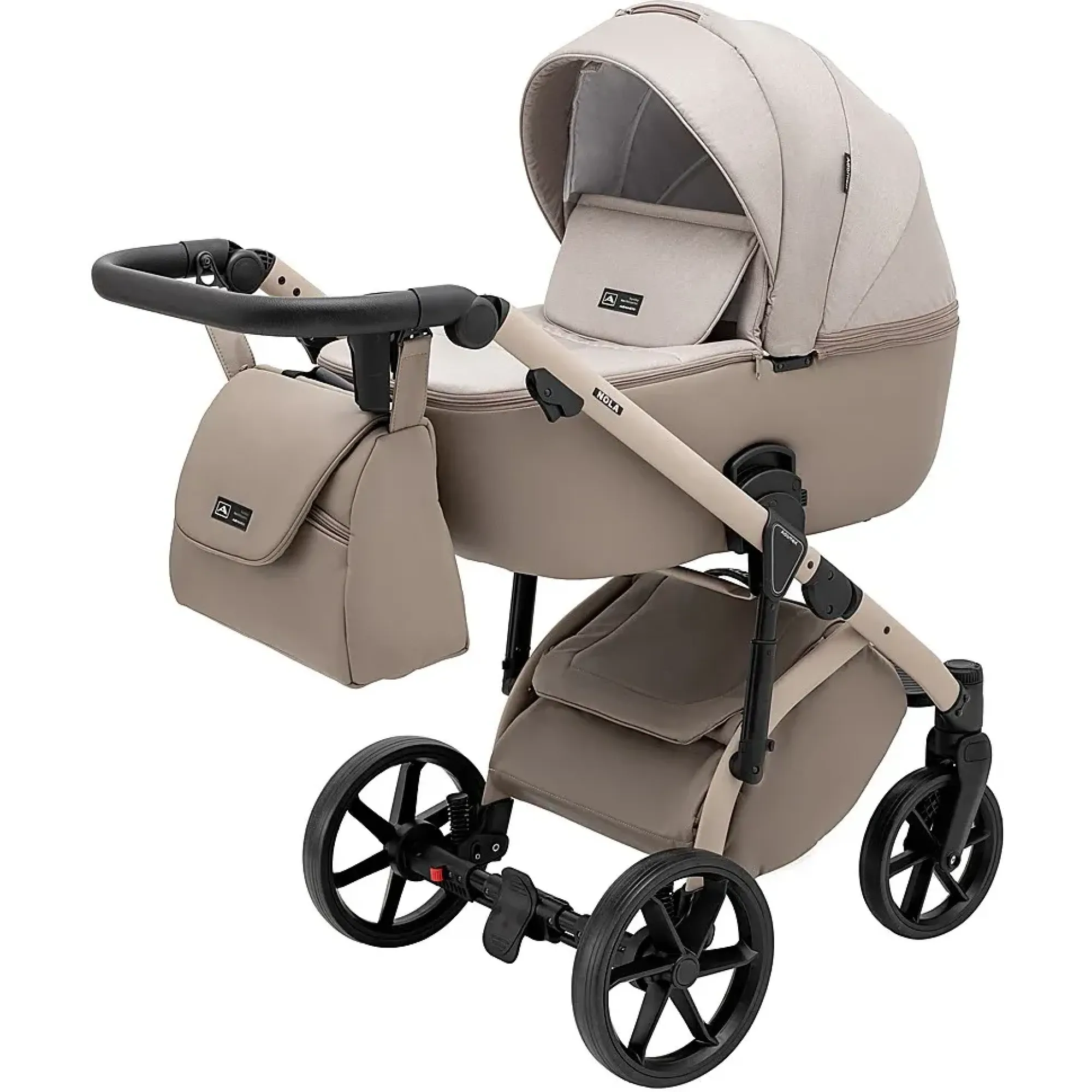 Коляска 2 в 1 Adamex Nola Natura 4 cappuccino