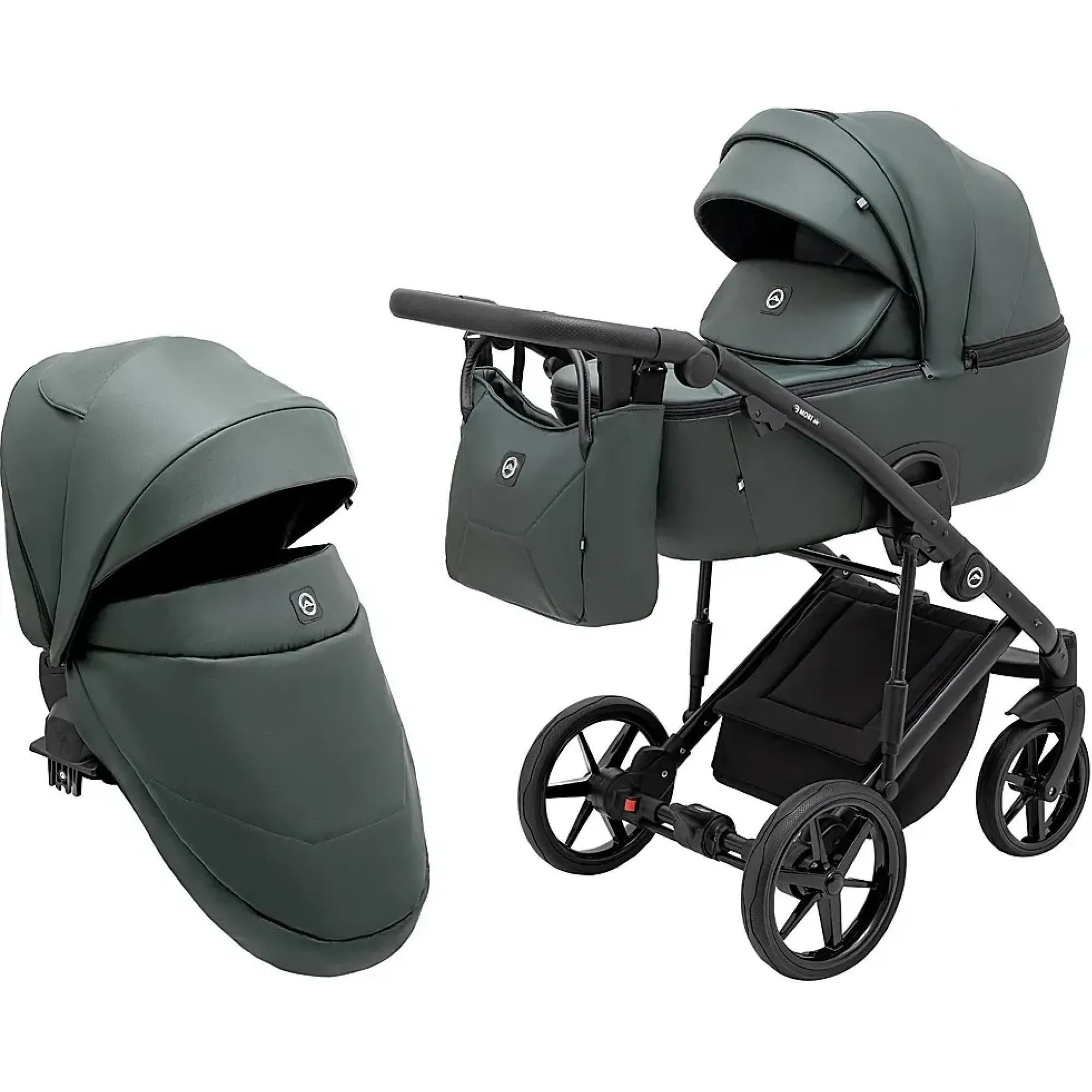 Коляска 2 в 1 Adamex Mobi Air Thermo New ECO SA-29 темо-зелений