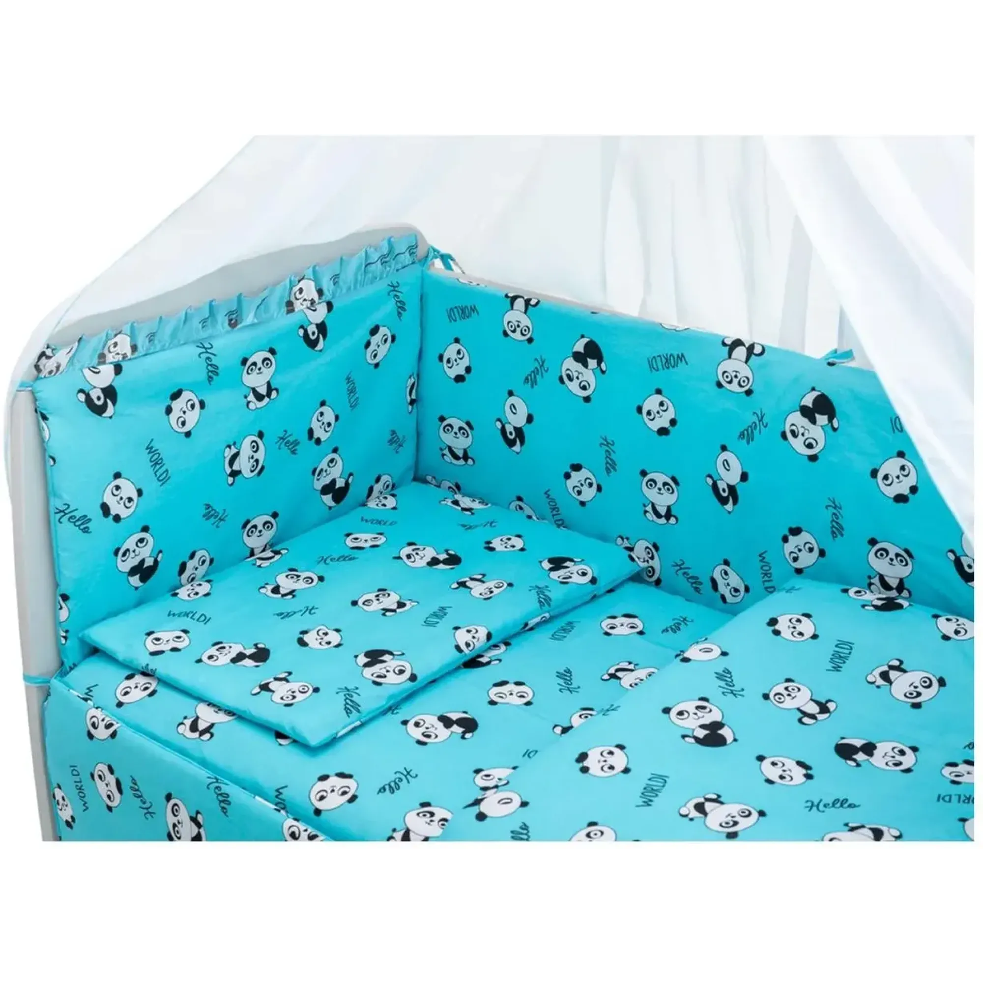 Дитяча постіль Babyroom Gold RG-08 блакитний (пандочки)