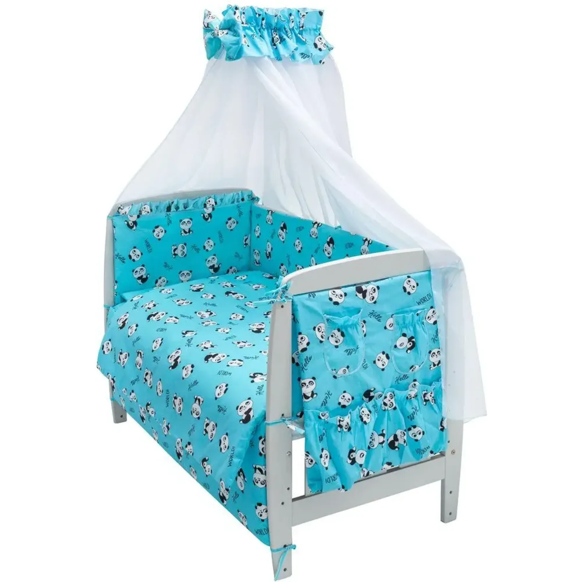 Дитяча постіль Babyroom Gold RG-08 блакитний (пандочки)