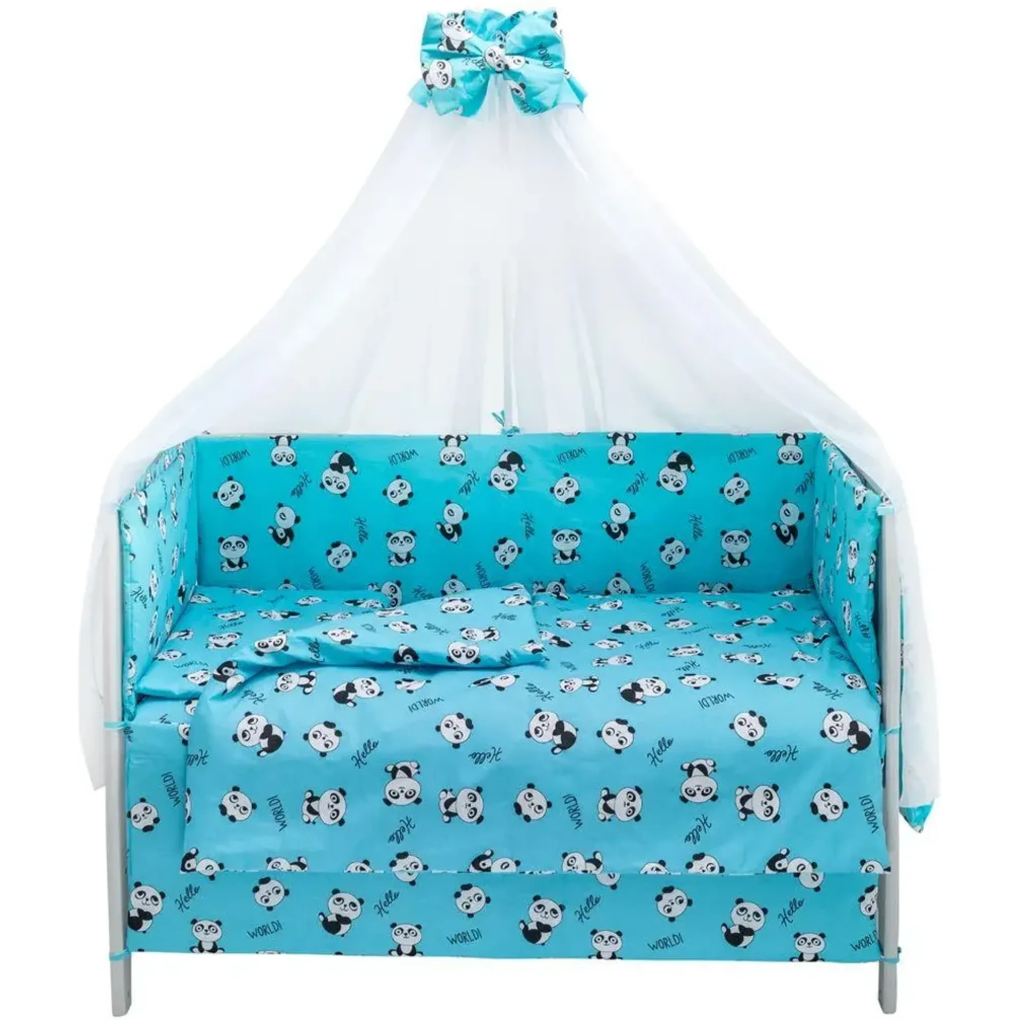 Дитяча постіль Babyroom Gold RG-08 блакитний (пандочки)