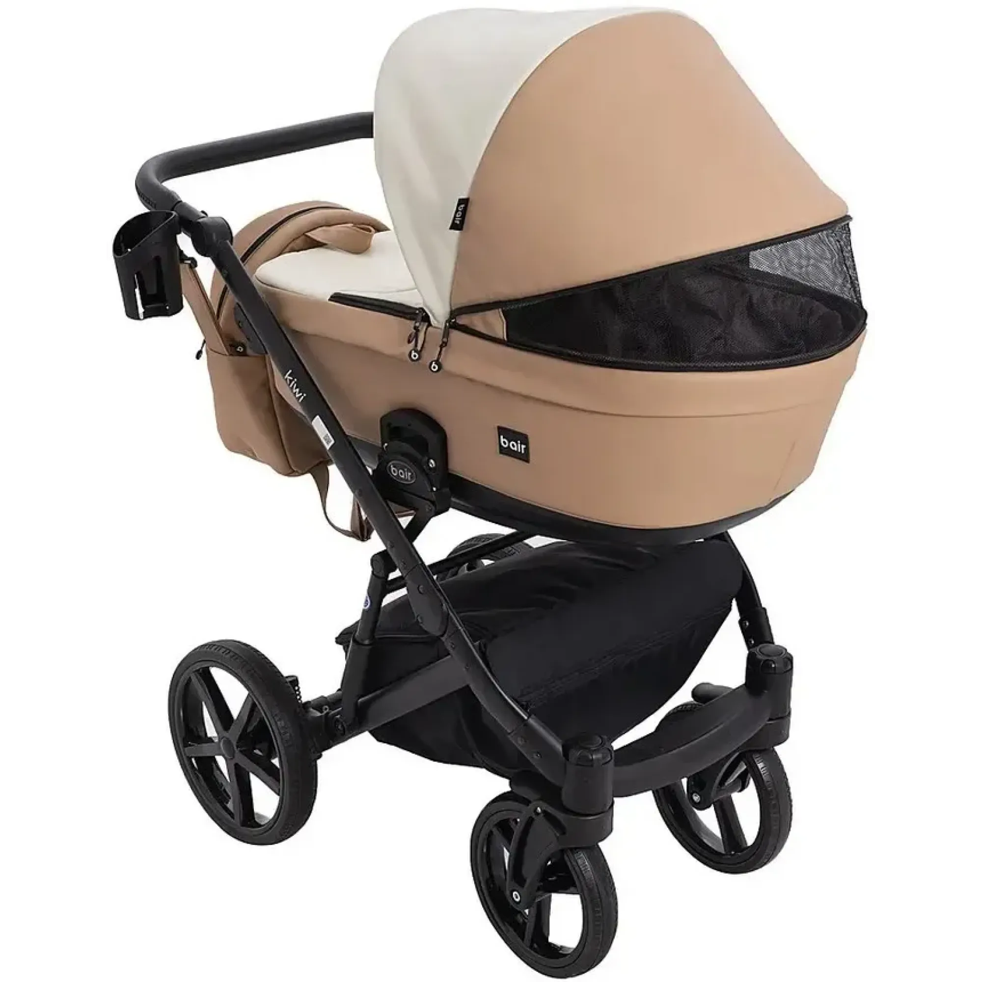 Коляска 2в1 Bair Kiwi BK-55/24 Світло-бежевий / Карамель (екошкіра)