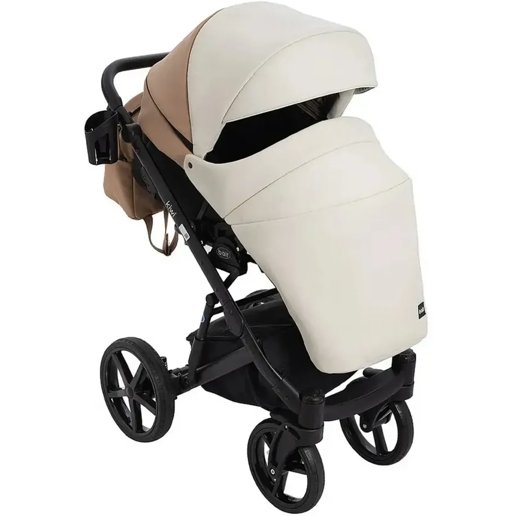 Коляска 2в1 Bair Kiwi BK-55/24 Світло-бежевий / Карамель (екошкіра)
