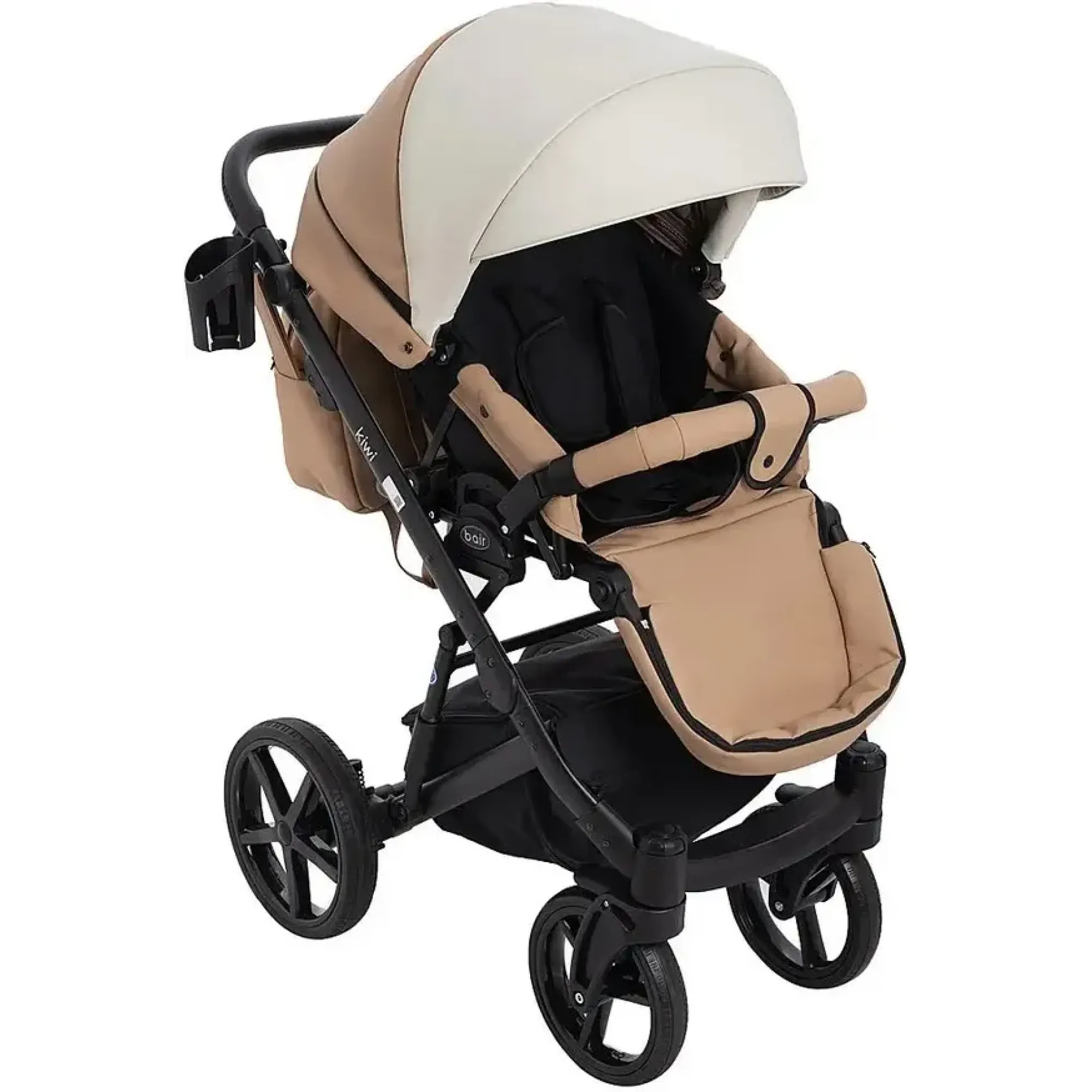 Коляска 2в1 Bair Kiwi BK-55/24 Світло-бежевий / Карамель (екошкіра)