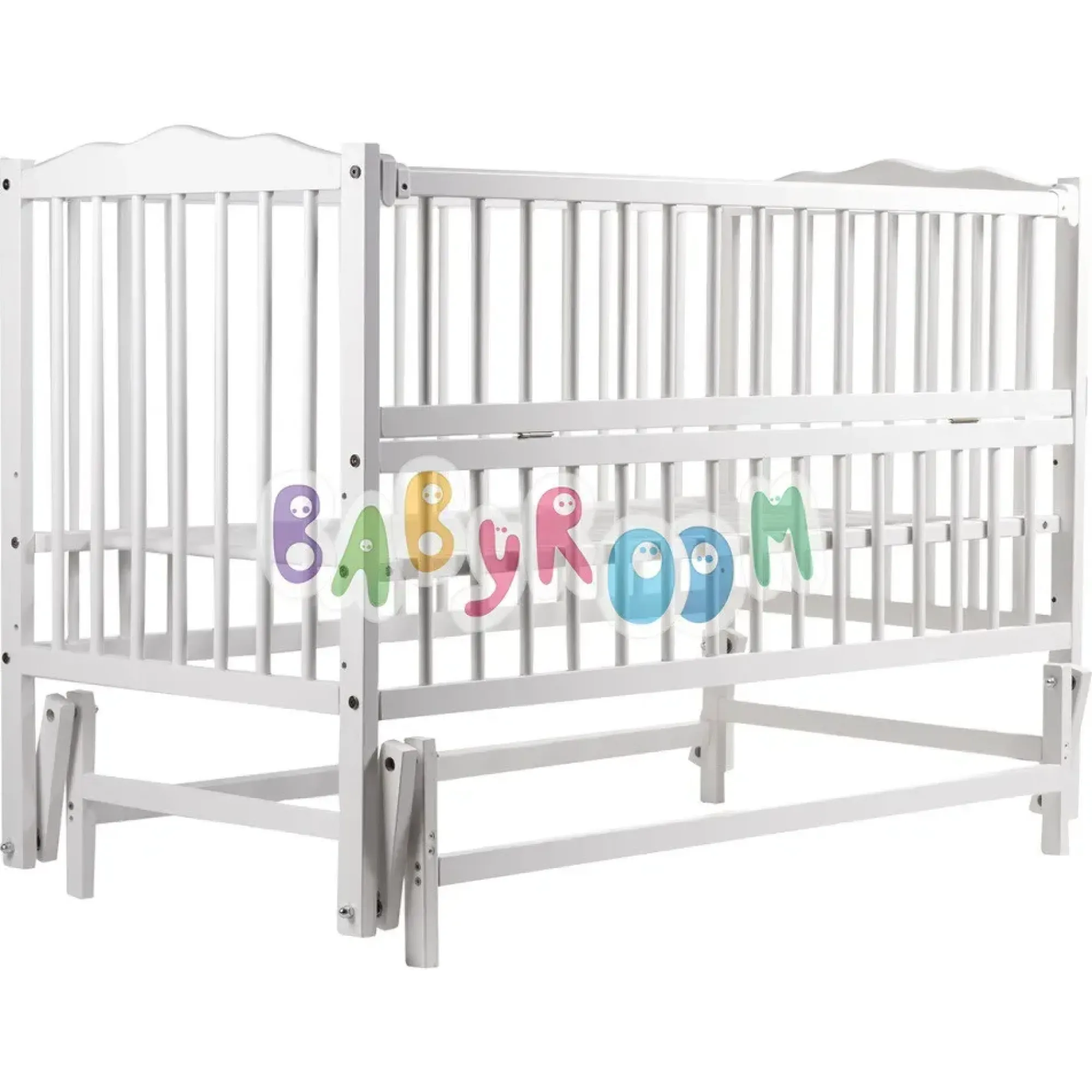 Ліжко Babyroom Веселка DVMO-2 маятник, відкидний бік бук білий