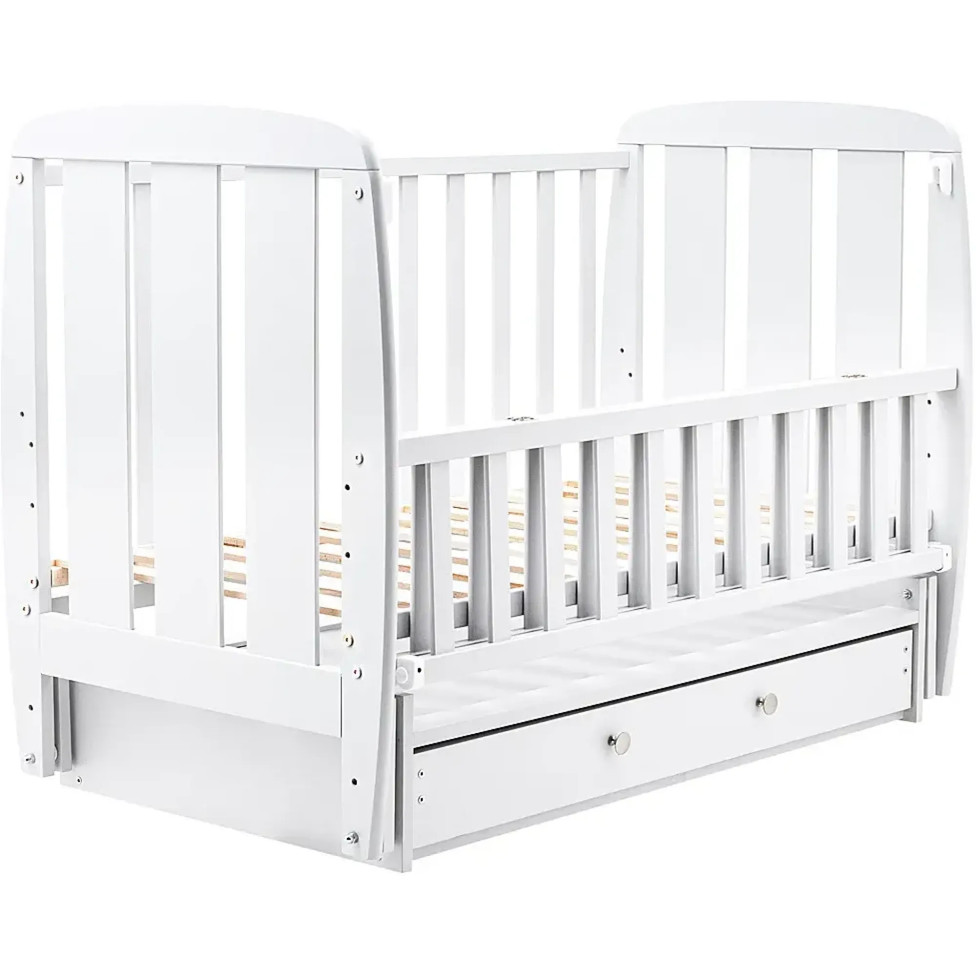 Ліжко Babyroom Кулька SH-03 маятник, ящик, відкидний бік бук білий