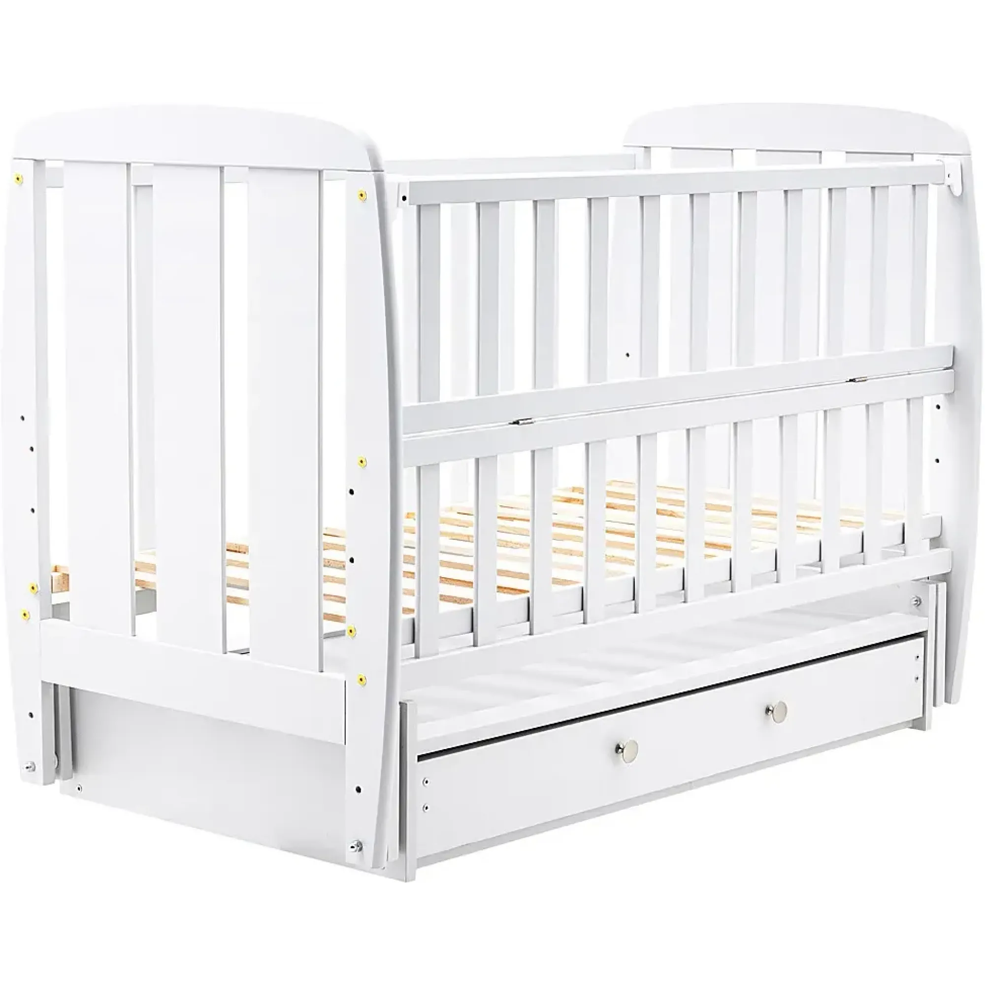 Ліжко Babyroom Кулька SH-03 маятник, ящик, відкидний бік бук білий