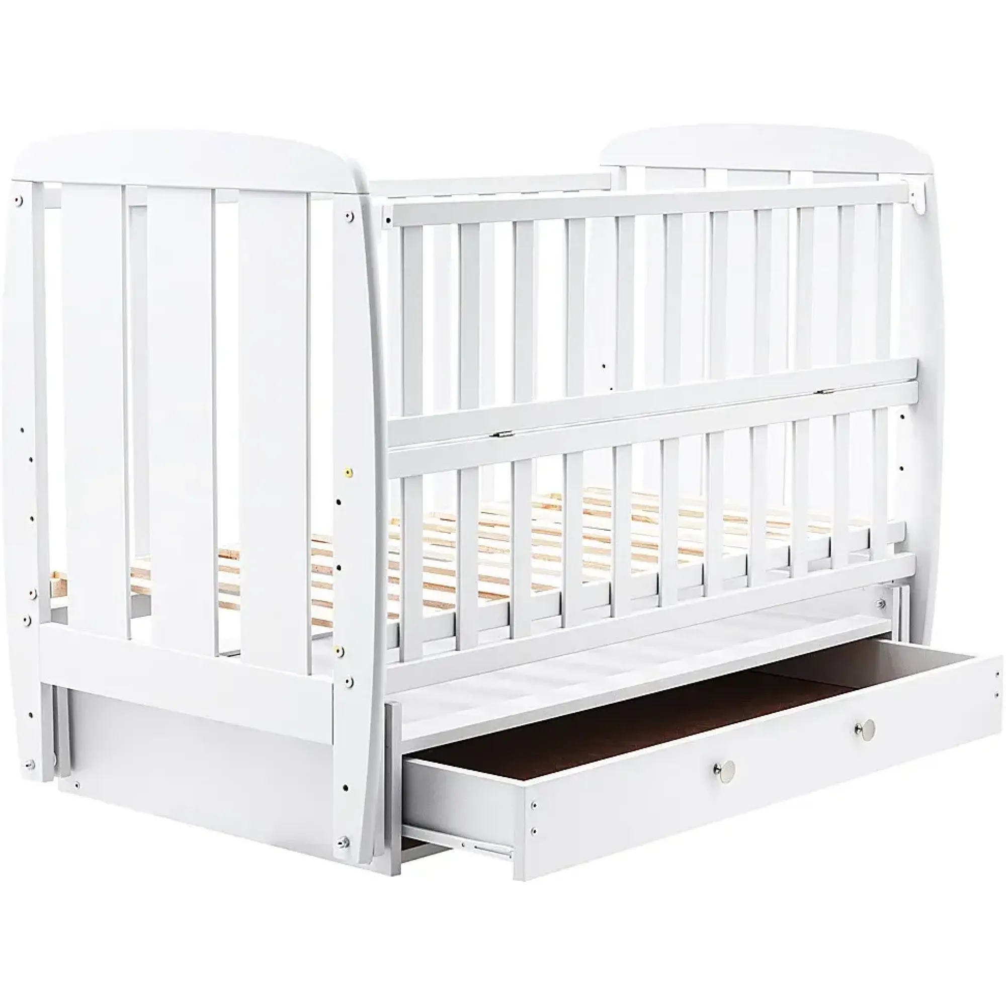 Ліжко Babyroom Кулька SH-03 маятник, ящик, відкидний бік бук білий