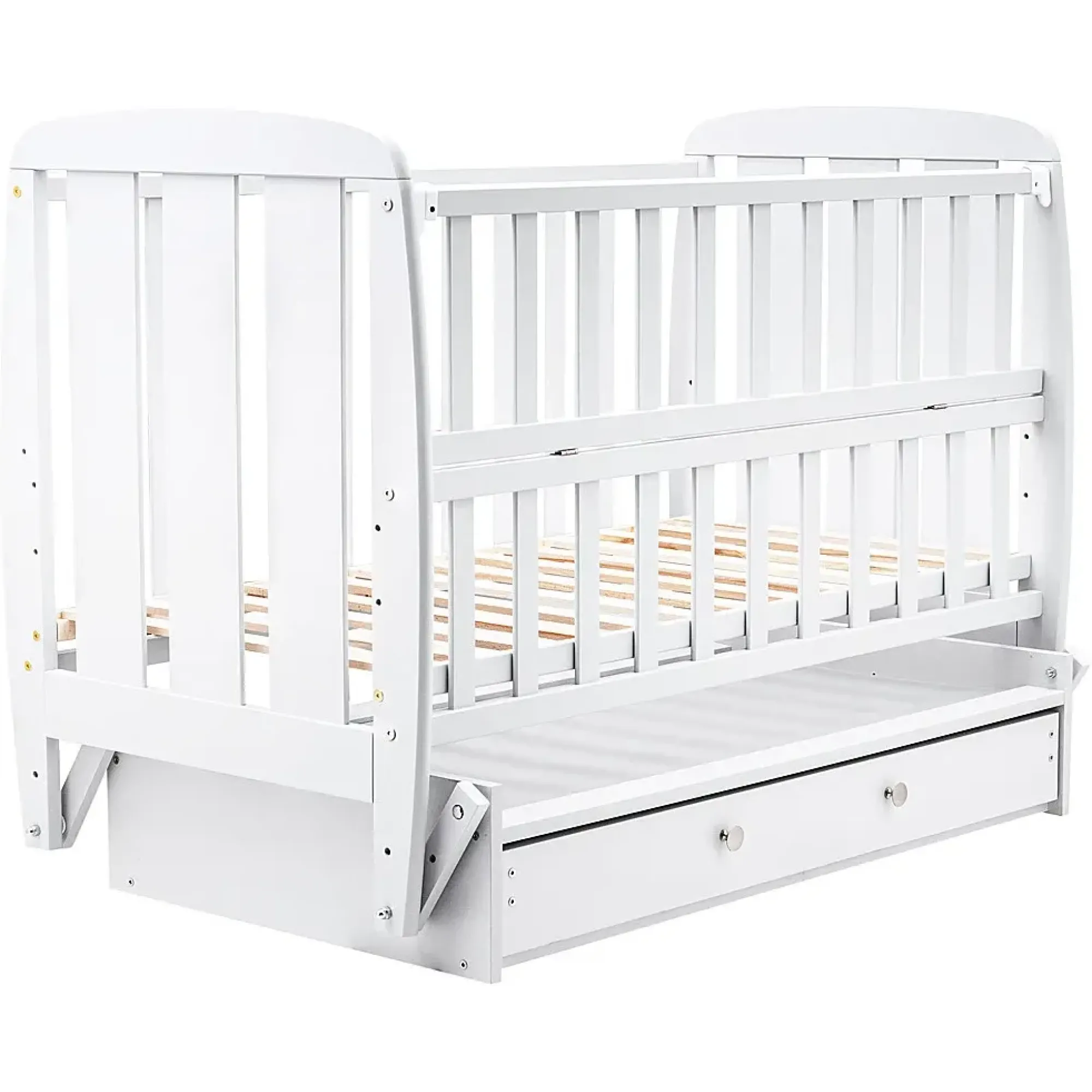 Ліжко Babyroom Кулька SH-03 маятник, ящик, відкидний бік бук білий