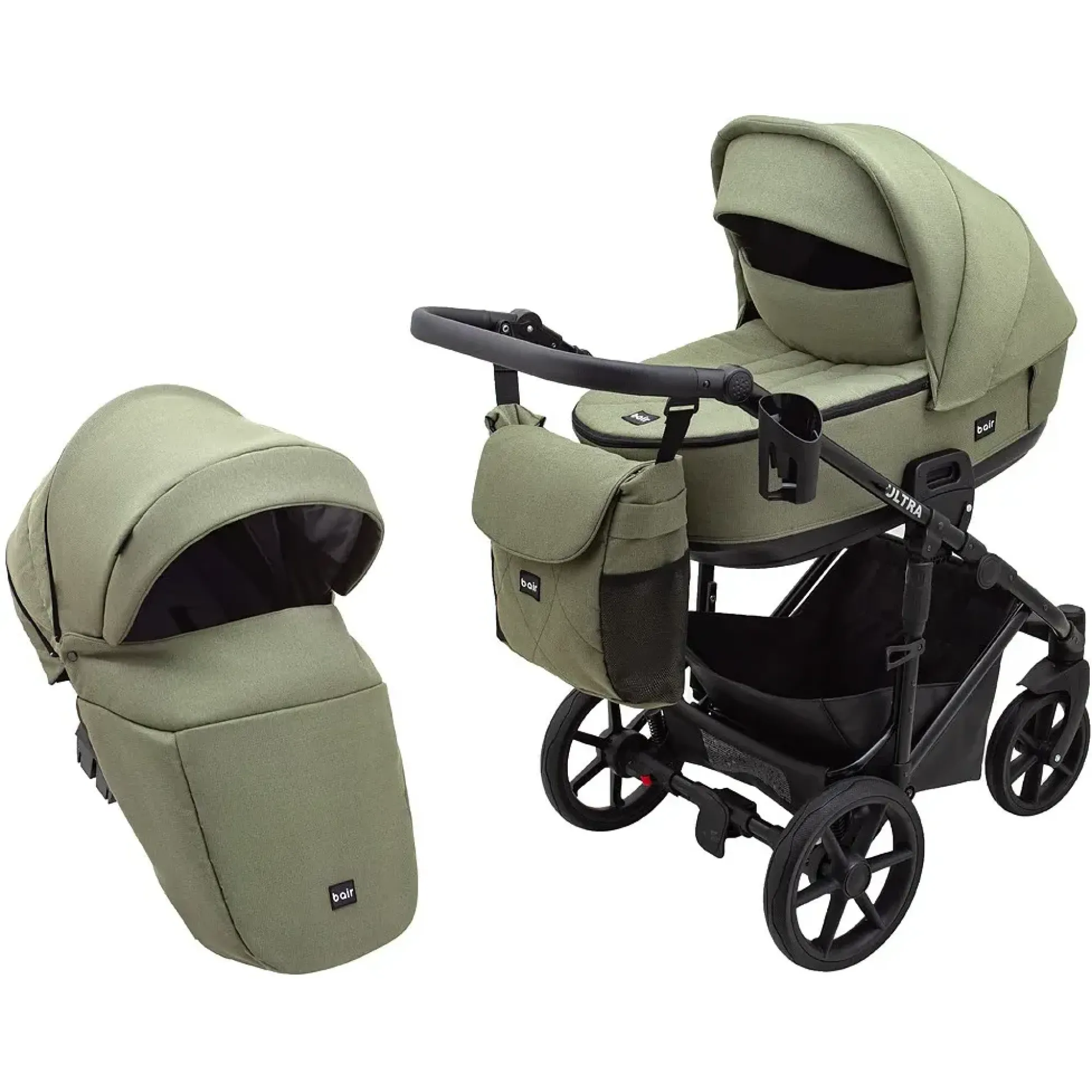 Коляска 2 в 1 Bair Ultra Soft U-816 оливковий
