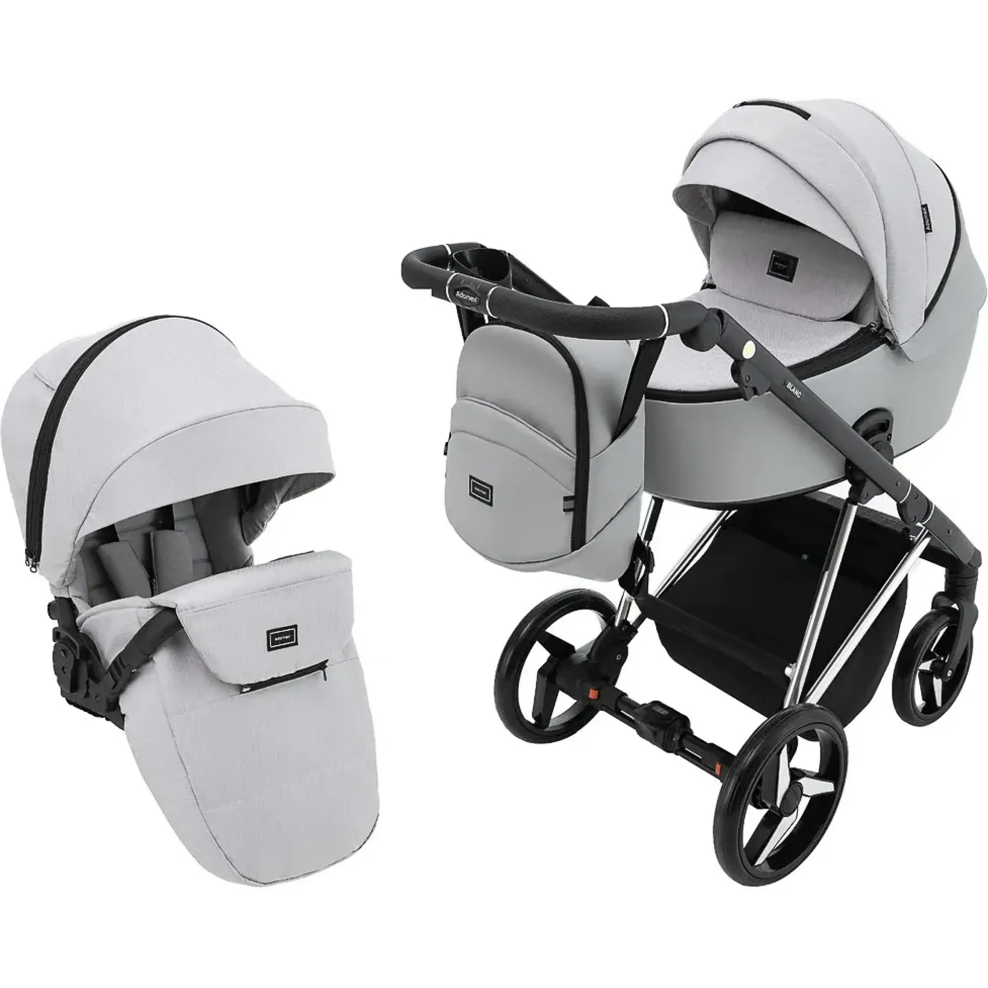 Коляска 2 в 1 Adamex Blanc Special Edidion PS-723/K світло-сірий