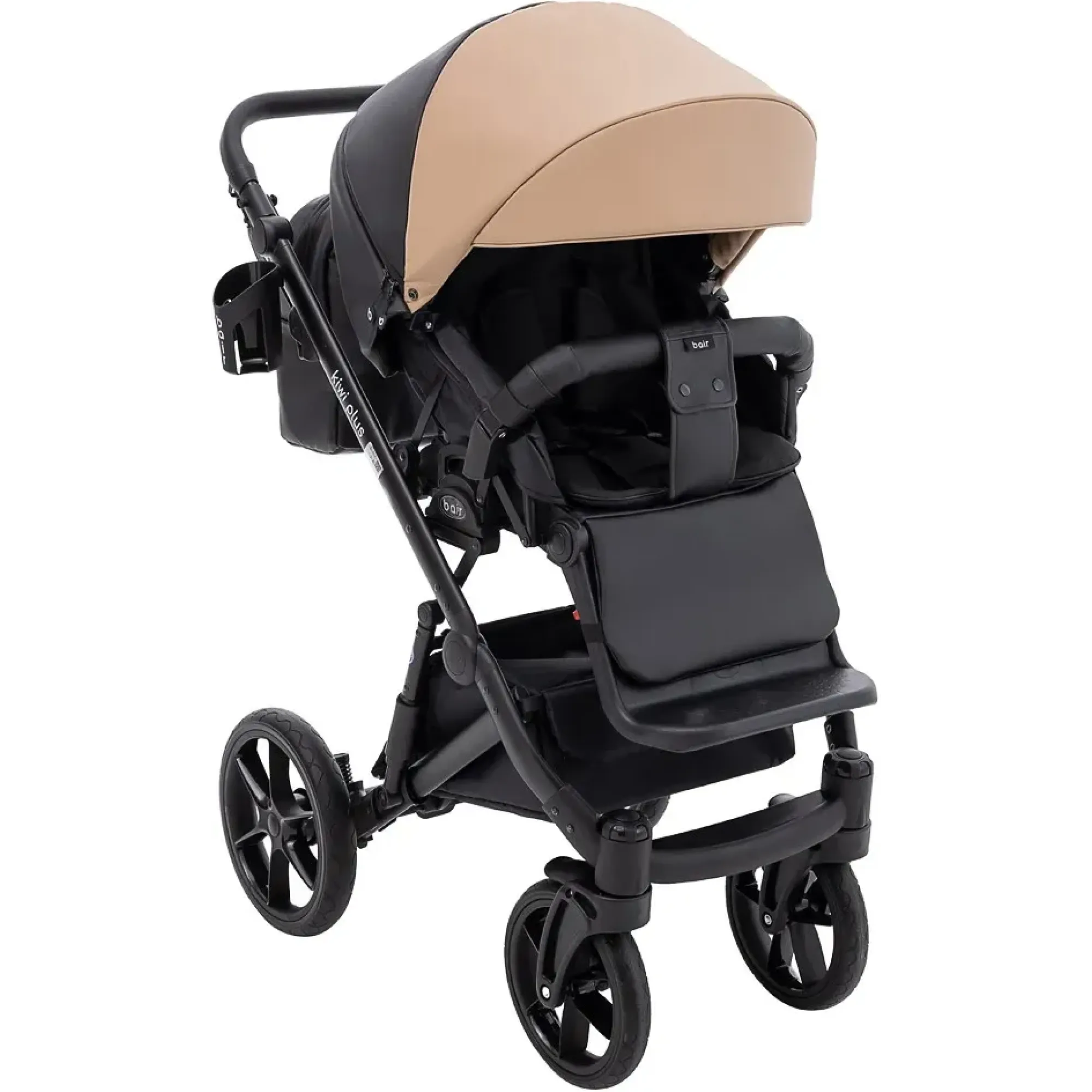 Коляска 2 в 1 Bair Kiwi Plus ECO BKP-18/15 капучино / чорний