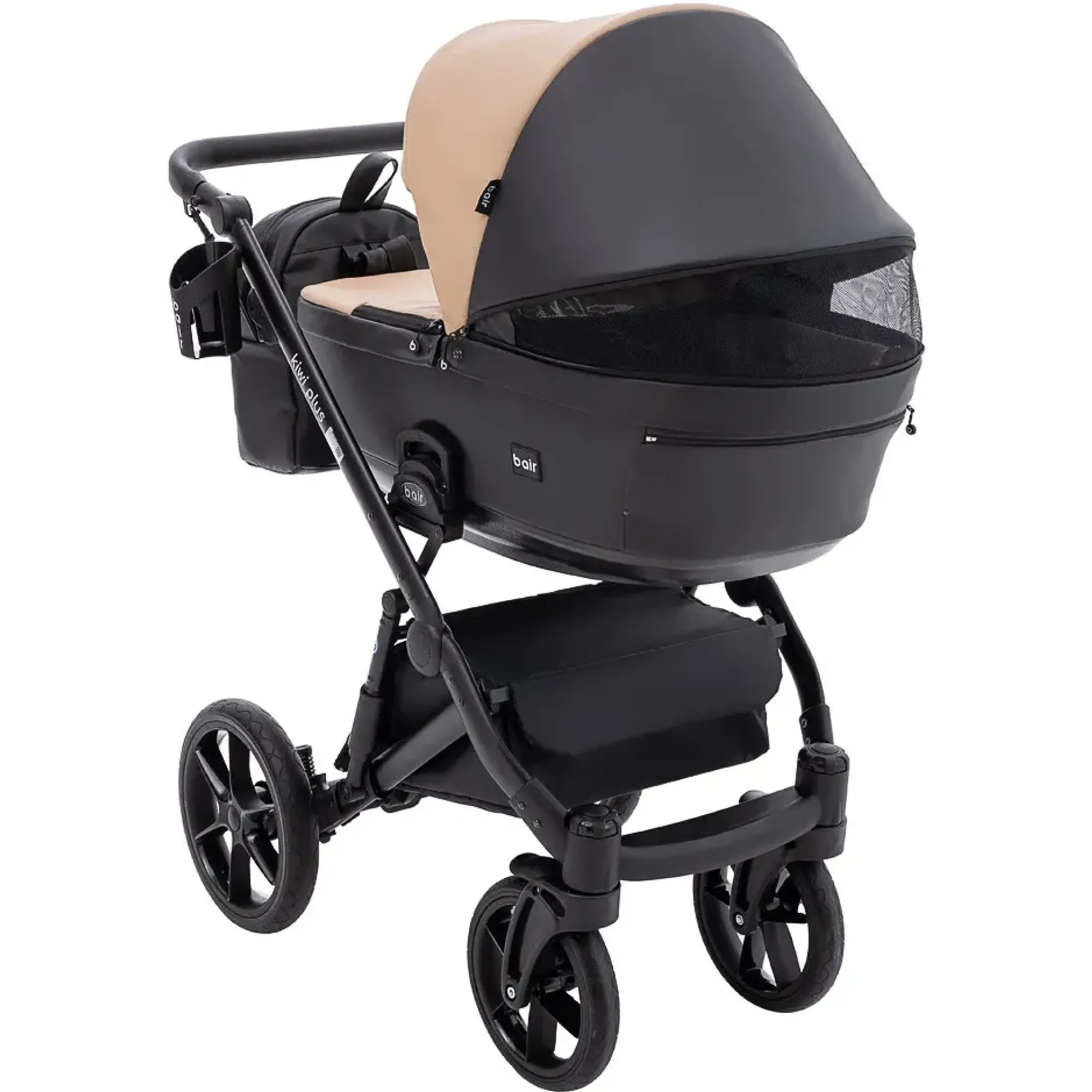 Коляска 2 в 1 Bair Kiwi Plus ECO BKP-18/15 капучино / чорний