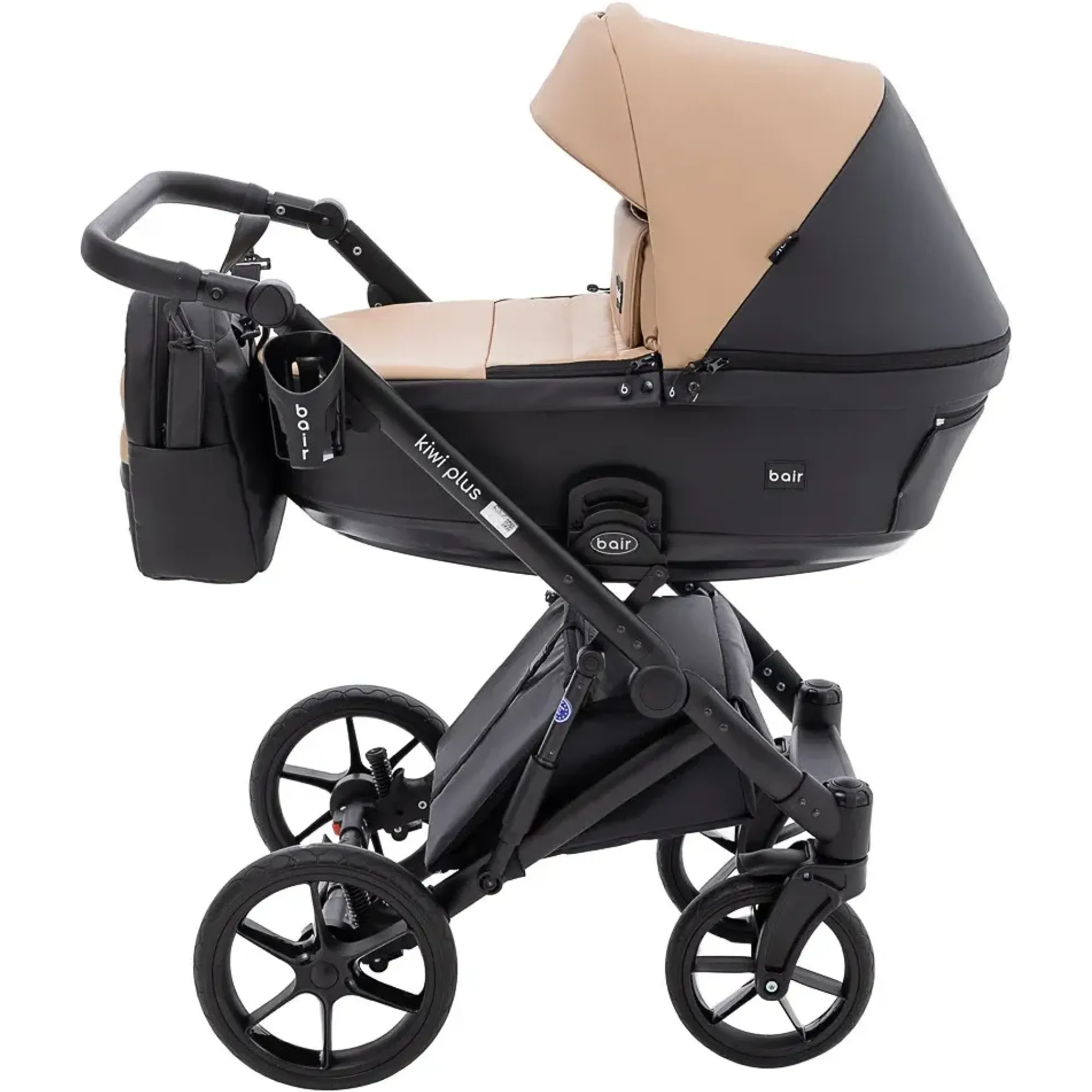 Коляска 2 в 1 Bair Kiwi Plus ECO BKP-18/15 капучино / чорний