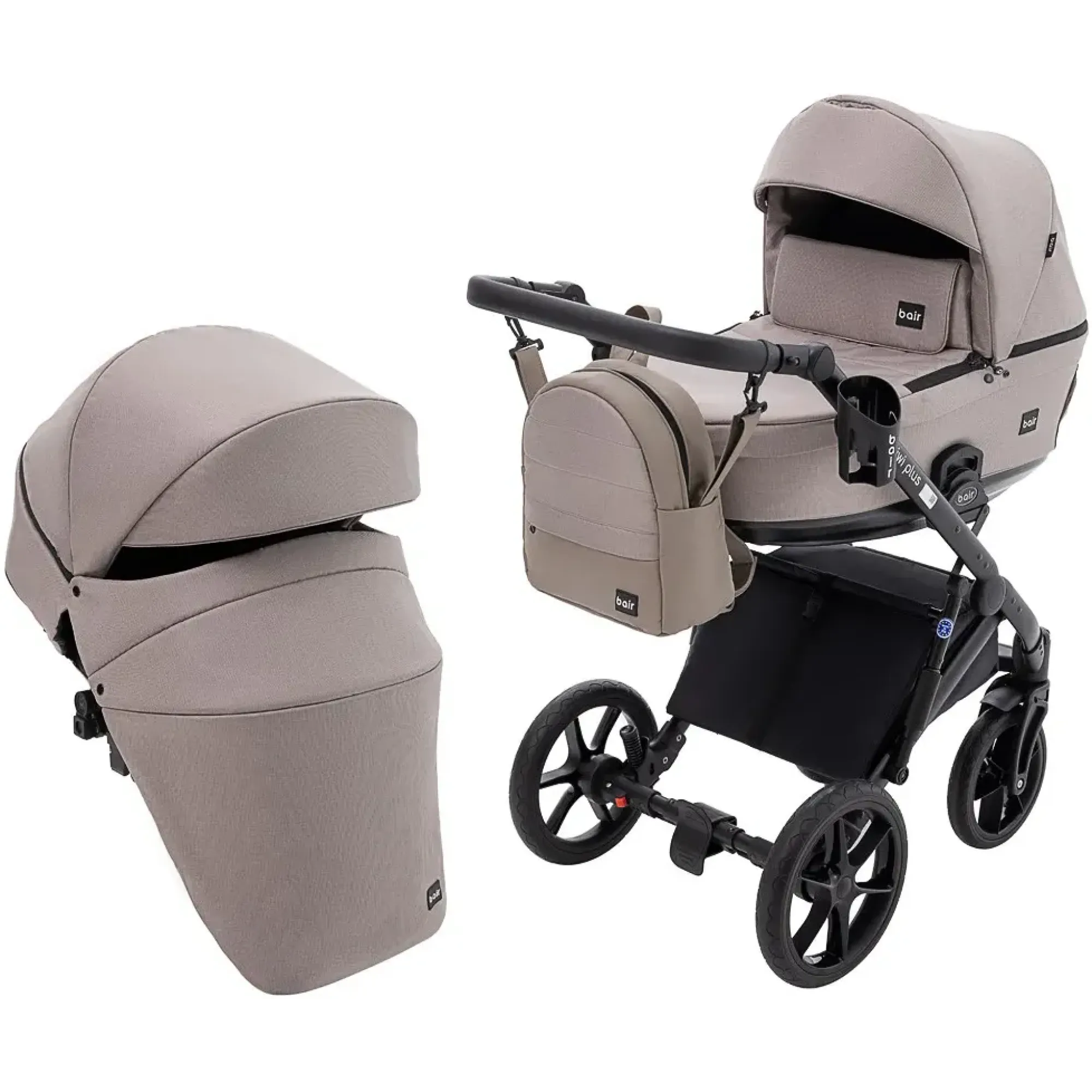 Коляска 2 в 1 Bair Kiwi Plus Soft BKP-455 капучино