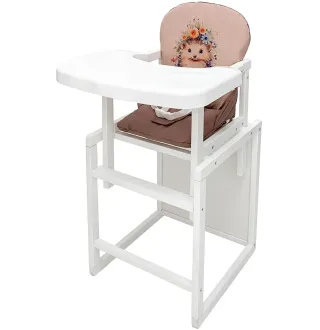 Стільчик-трансформер Babyroom Пеппі-240 білий капучино / шоколад (їжачок, квіти)