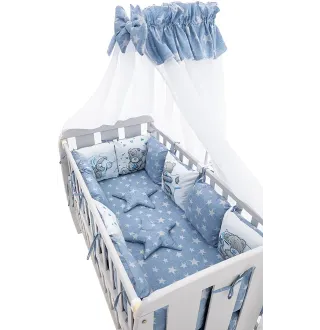 Дитяча постіль Babyroom Bortiki Print-08 синій (ведмедики)