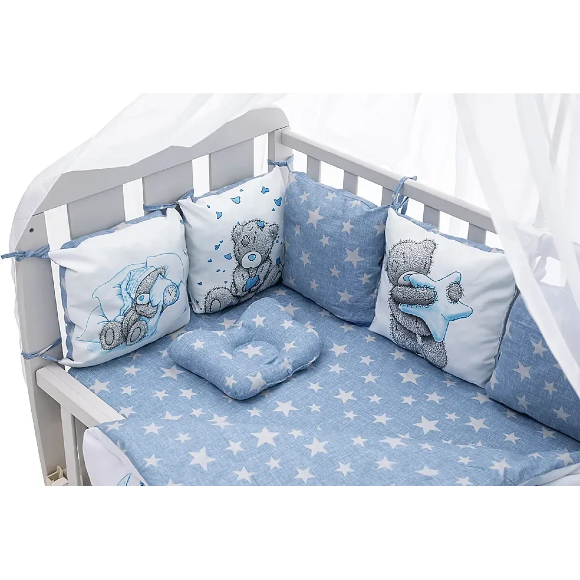 Дитяча постіль Babyroom Bortiki Print-08 синій (ведмедики)
