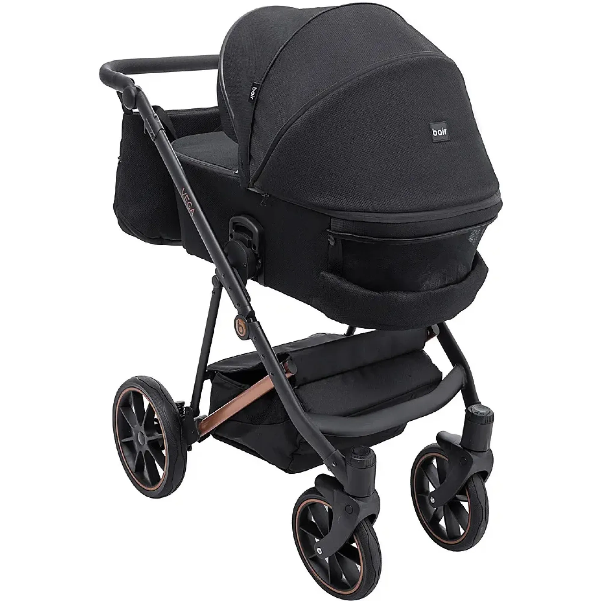 Коляска 2 в 1 Bair Vega Soft VSM-05 black magma чорний