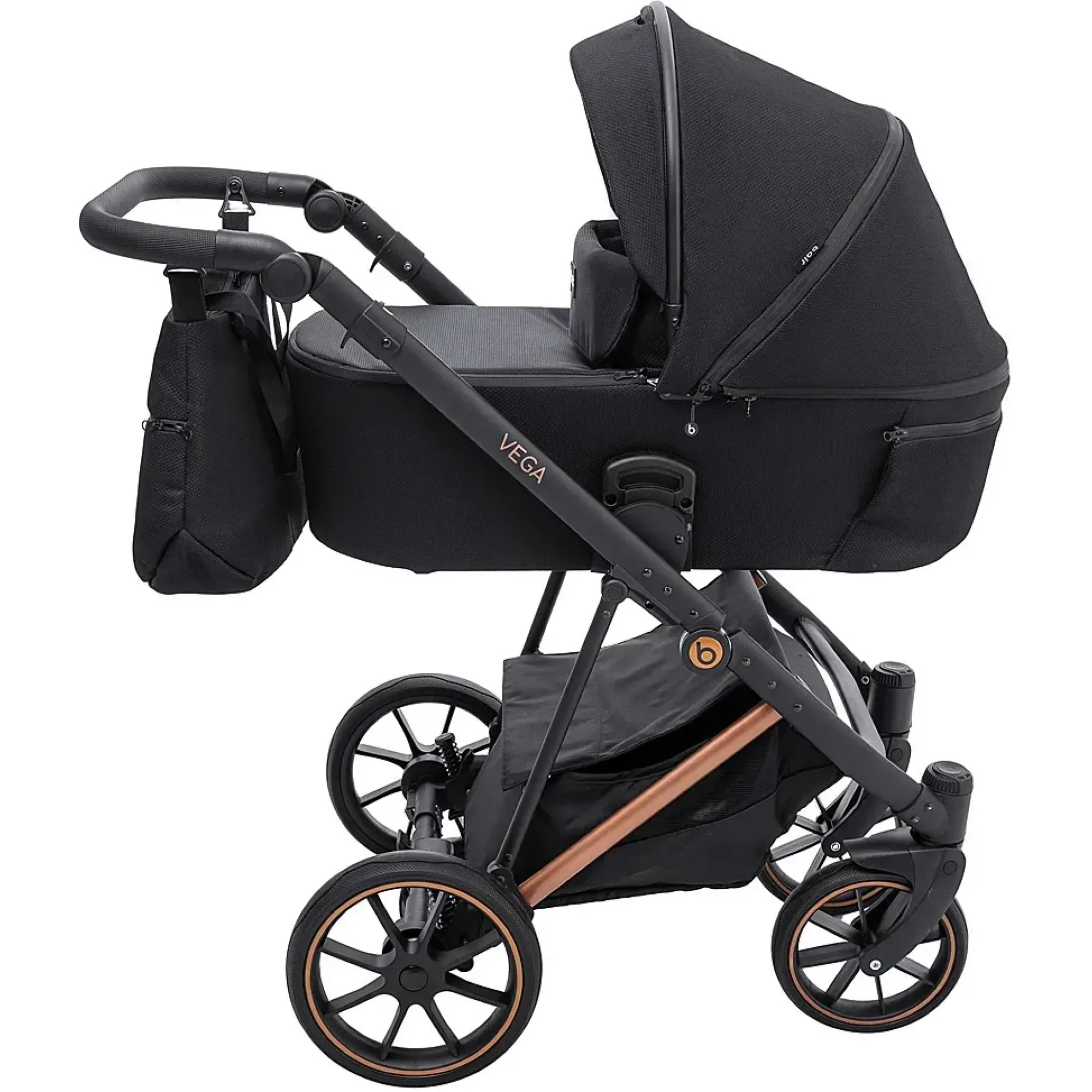 Коляска 2 в 1 Bair Vega Soft VSM-05 black magma чорний