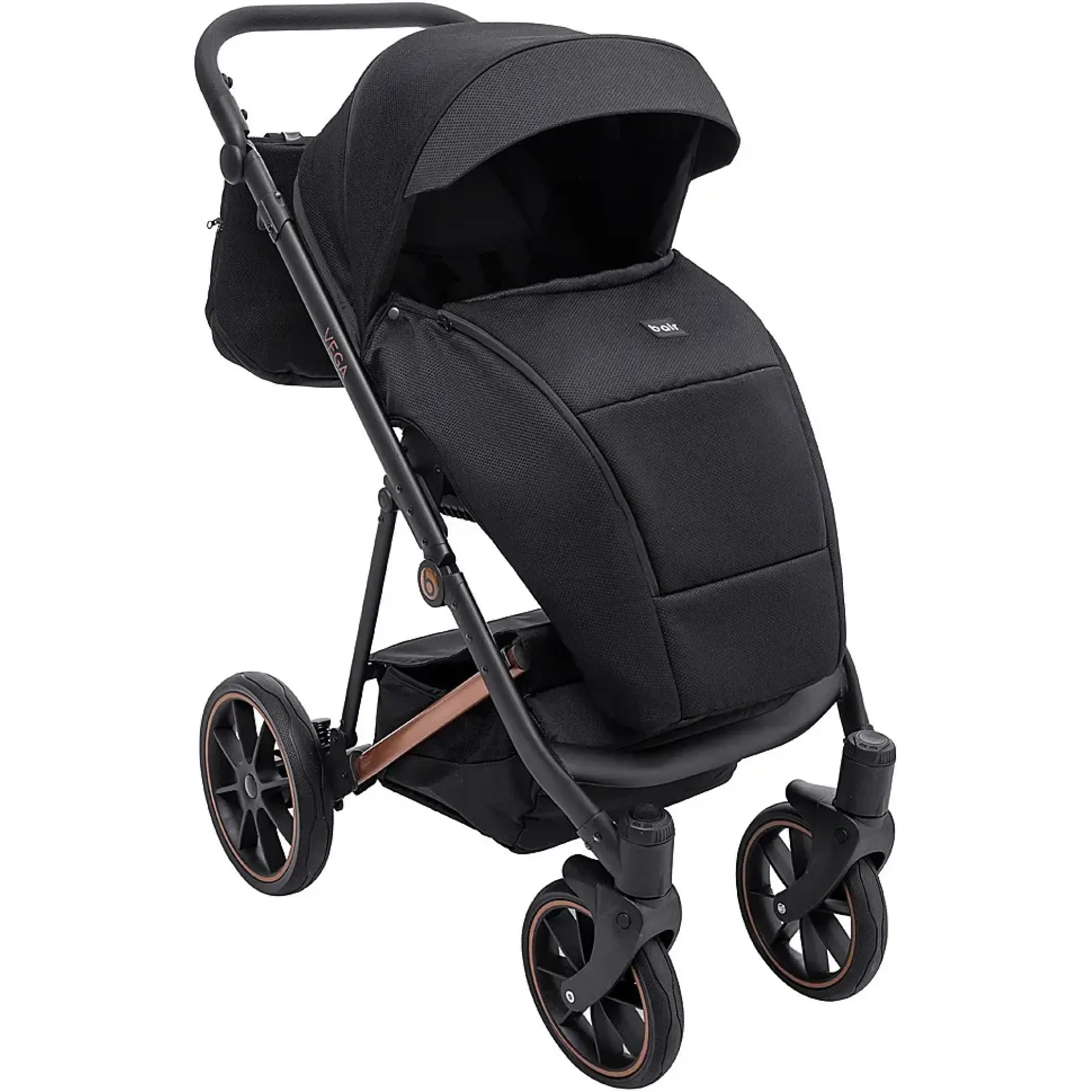 Коляска 2 в 1 Bair Vega Soft VSM-05 black magma чорний