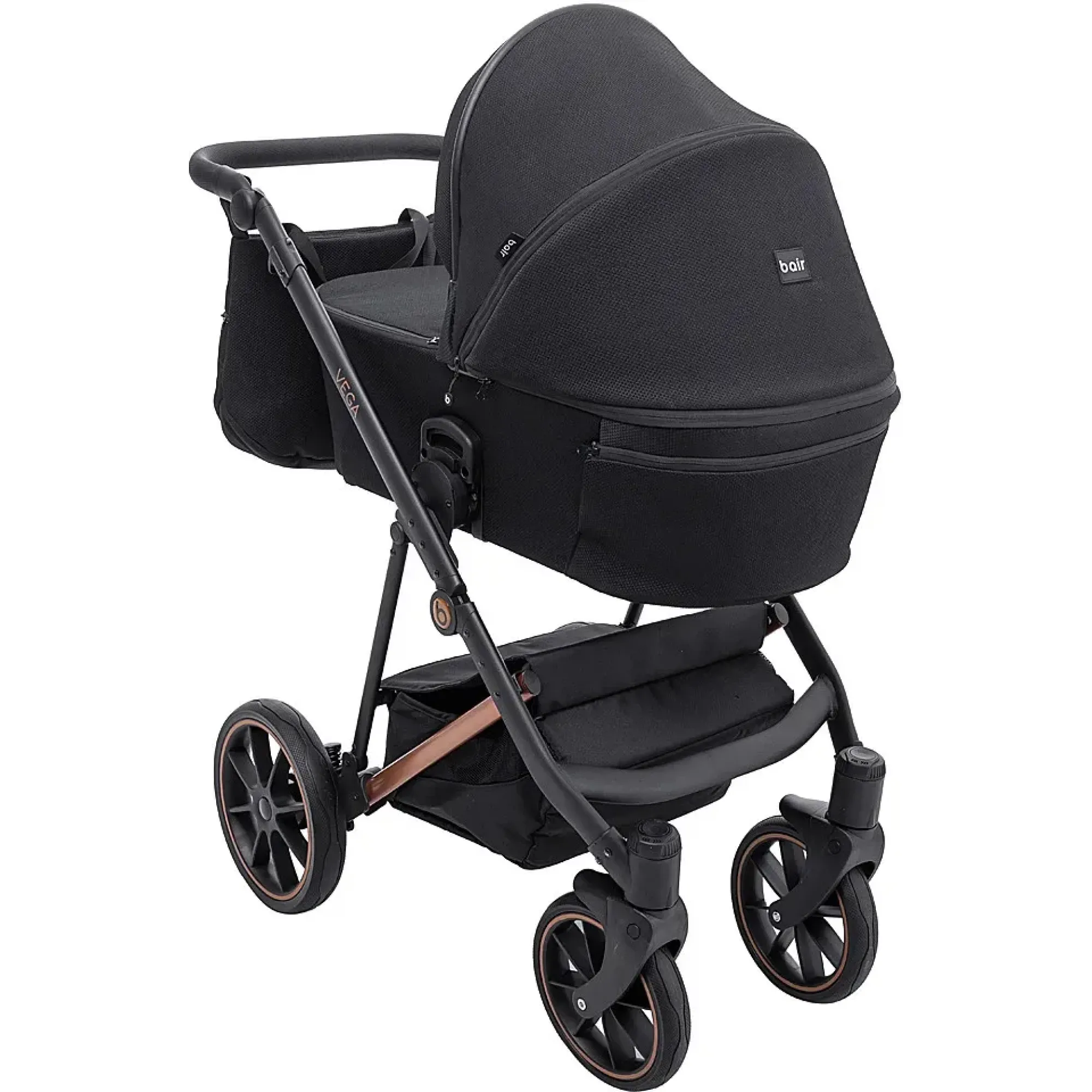 Коляска 2 в 1 Bair Vega Soft VSM-05 black magma чорний