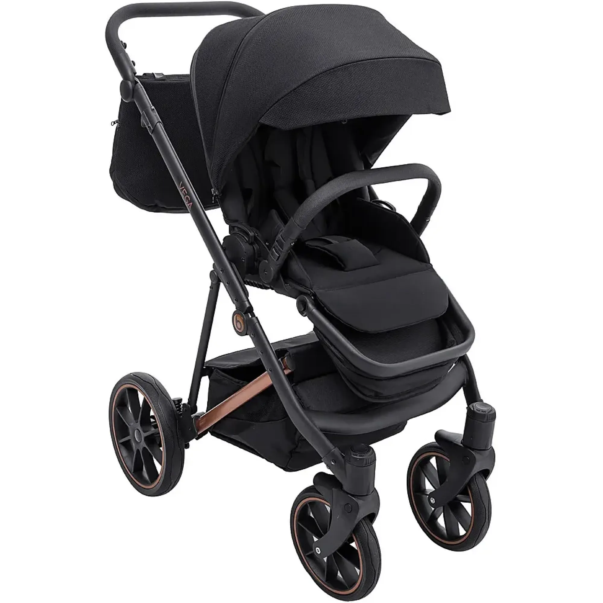 Коляска 2 в 1 Bair Vega Soft VSM-05 black magma чорний