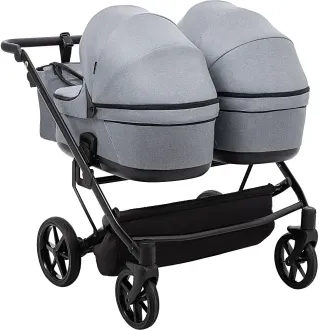 Коляска 2 в 1 для двійні Adamex Leo Duo Tip TК-60 темно-сірий
