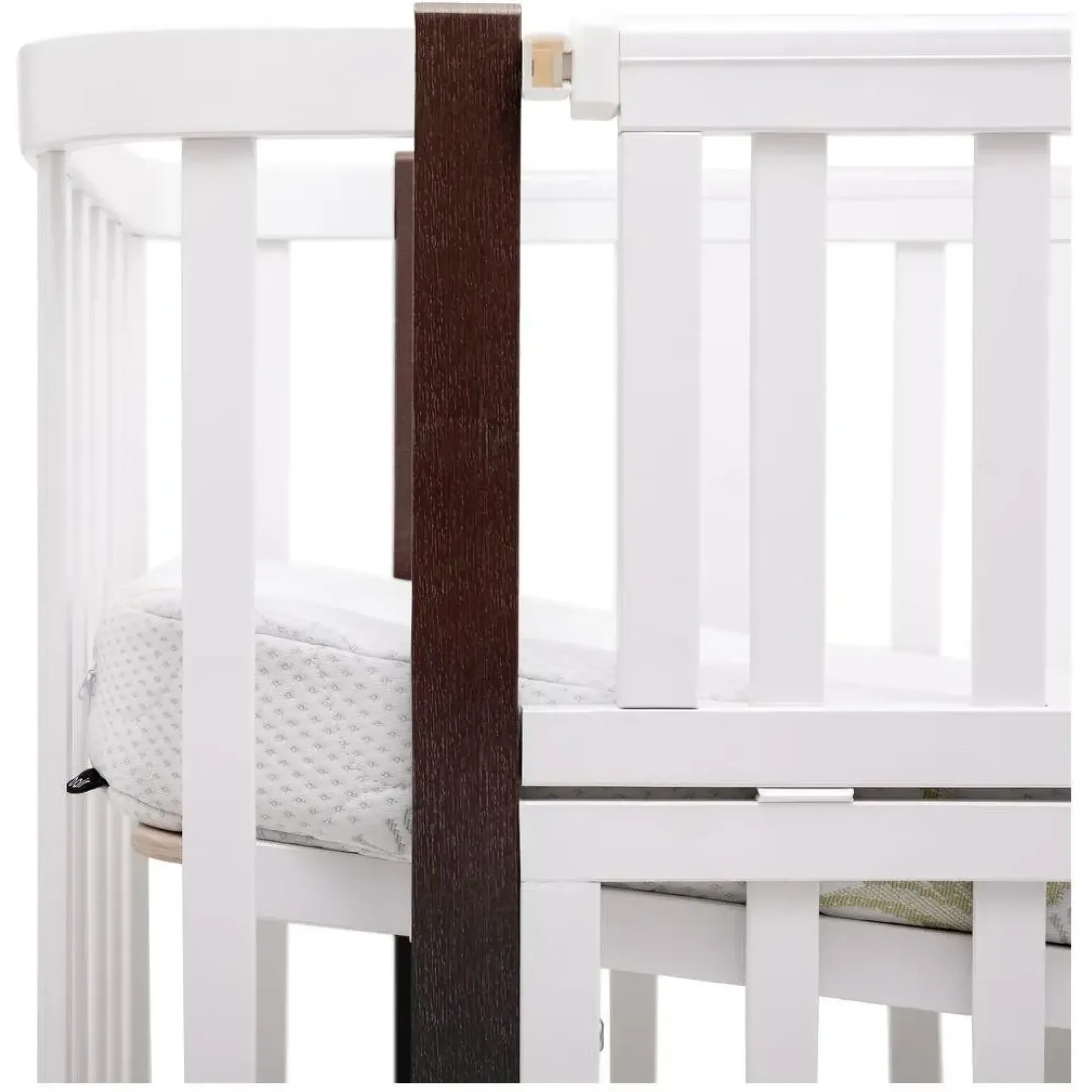 Ліжко Babyroom Місяць LU-3 маятник, шухляда білий / венге